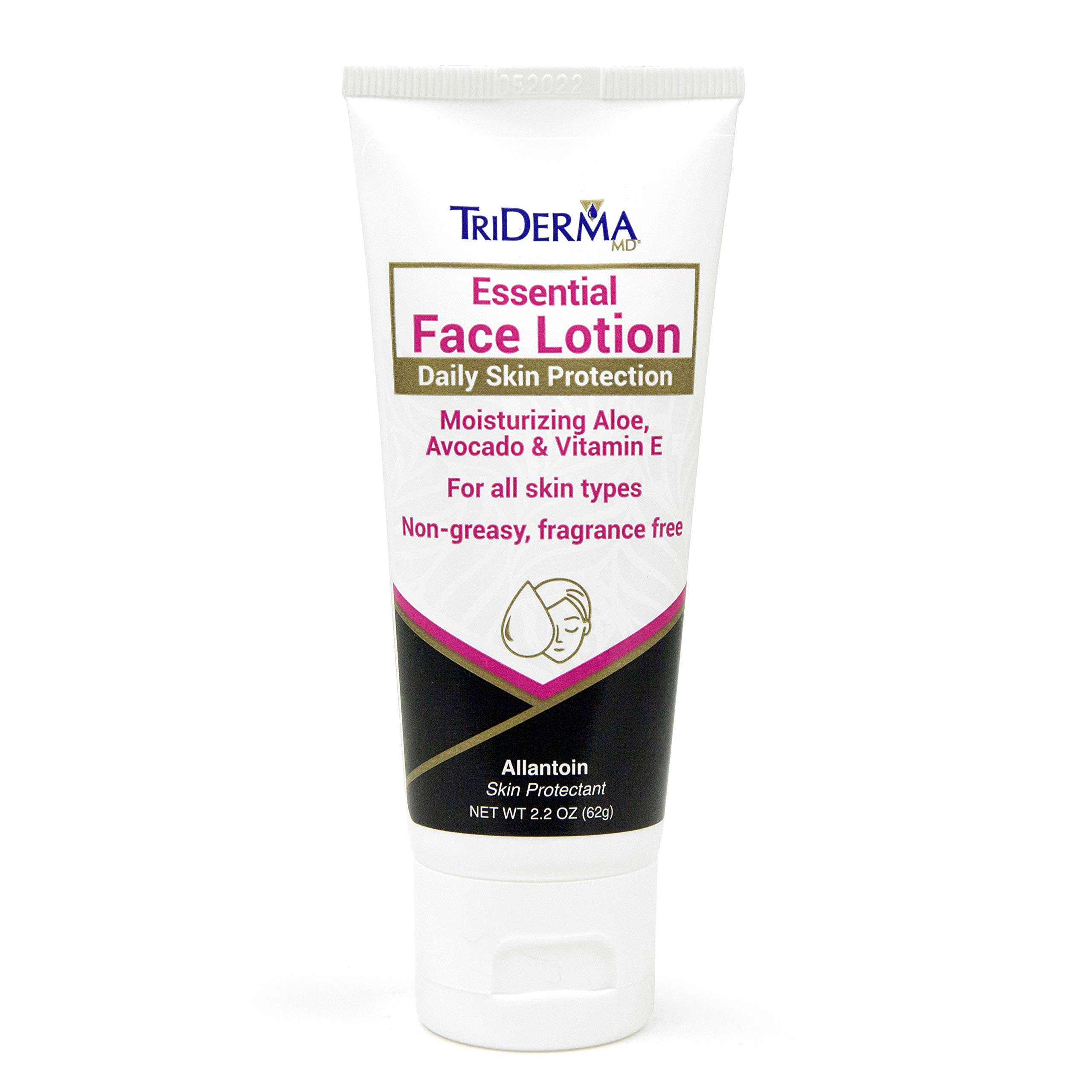 TriDerma Essential Face Lotion - Daily Moisturizer for Dry Skin & Lips, Soothes & Protects with SPF - 2.2 oz Travel Size Tube - Perfect for On-the-Go Skincare & Airplane Essentials