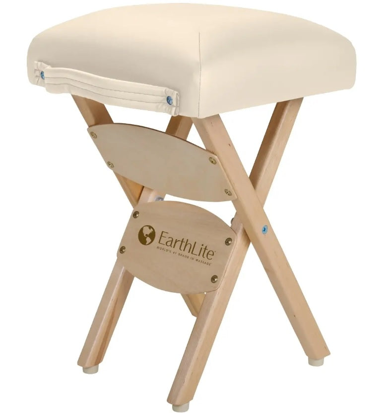 Earthlite Portable Folding Massage Stool - Lightweight & Adjustable for Home, Spa & Professional Use - Perfect for Therapists, Yoga & Relaxation