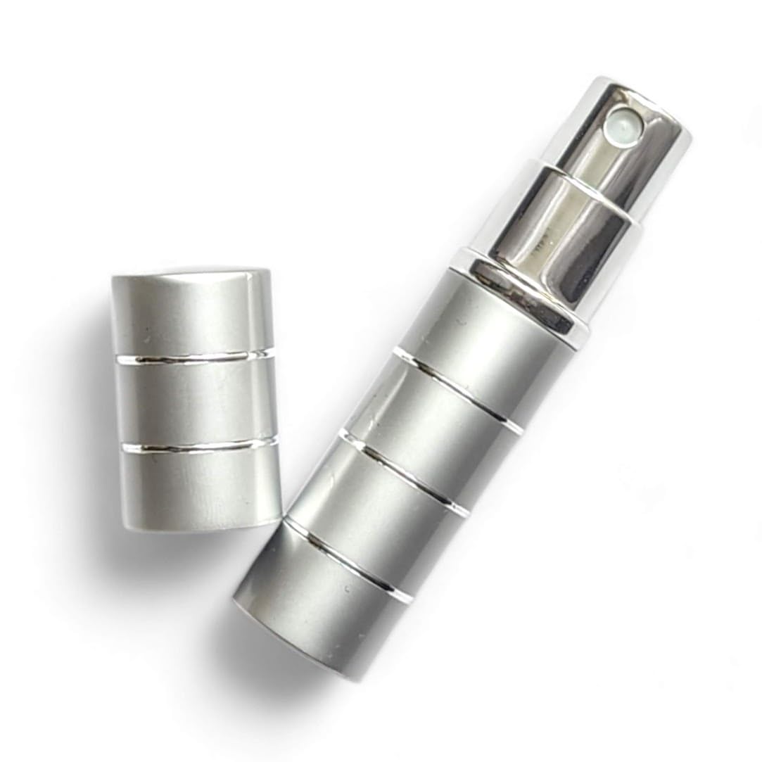 Premium 5ml Refillable Silver Ring Perfume Atomizer - Travel Size, Includes Filling Funnel & Elegant Gift Box - Perfect for On-the-Go Fragrance Touch Ups, Vacations & Gifting