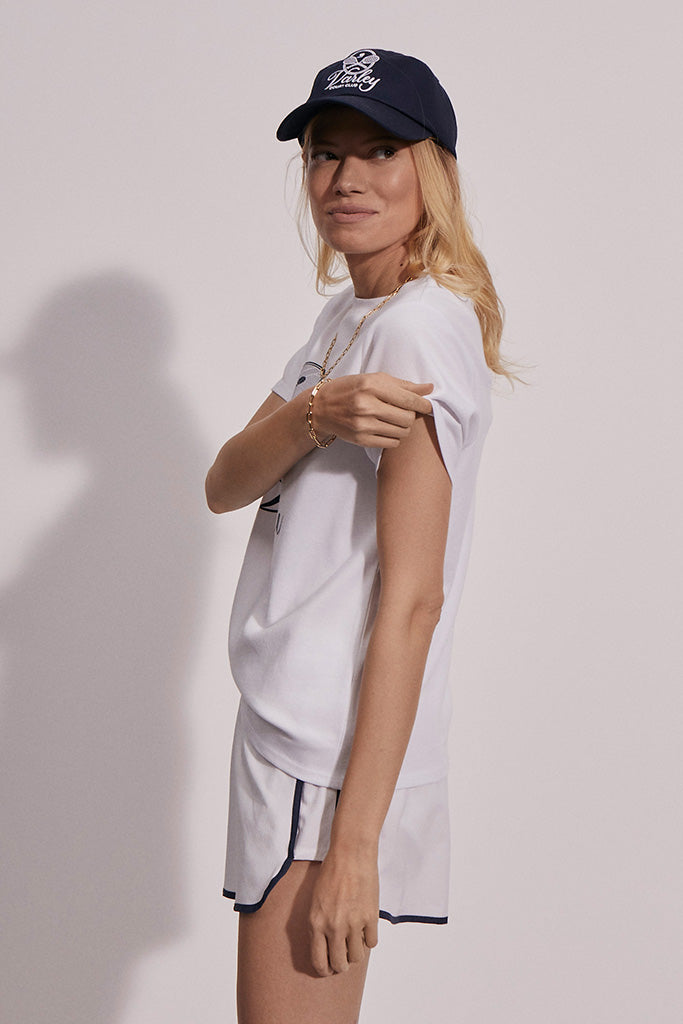 Varley Coventry Branded Tee - Soft Cotton Women's T-Shirt in White | Casual Wear, Street Style & Everyday Outfits