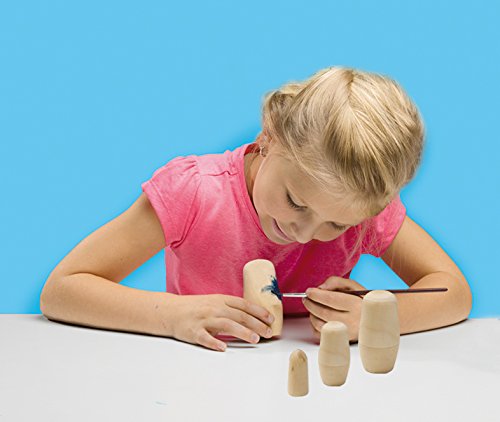 SES Creative 14002 Russian Nesting Dolls Painting Kit for Kids - DIY Wooden Matryoshka Dolls Art Set for Children's Crafts & Home Decor