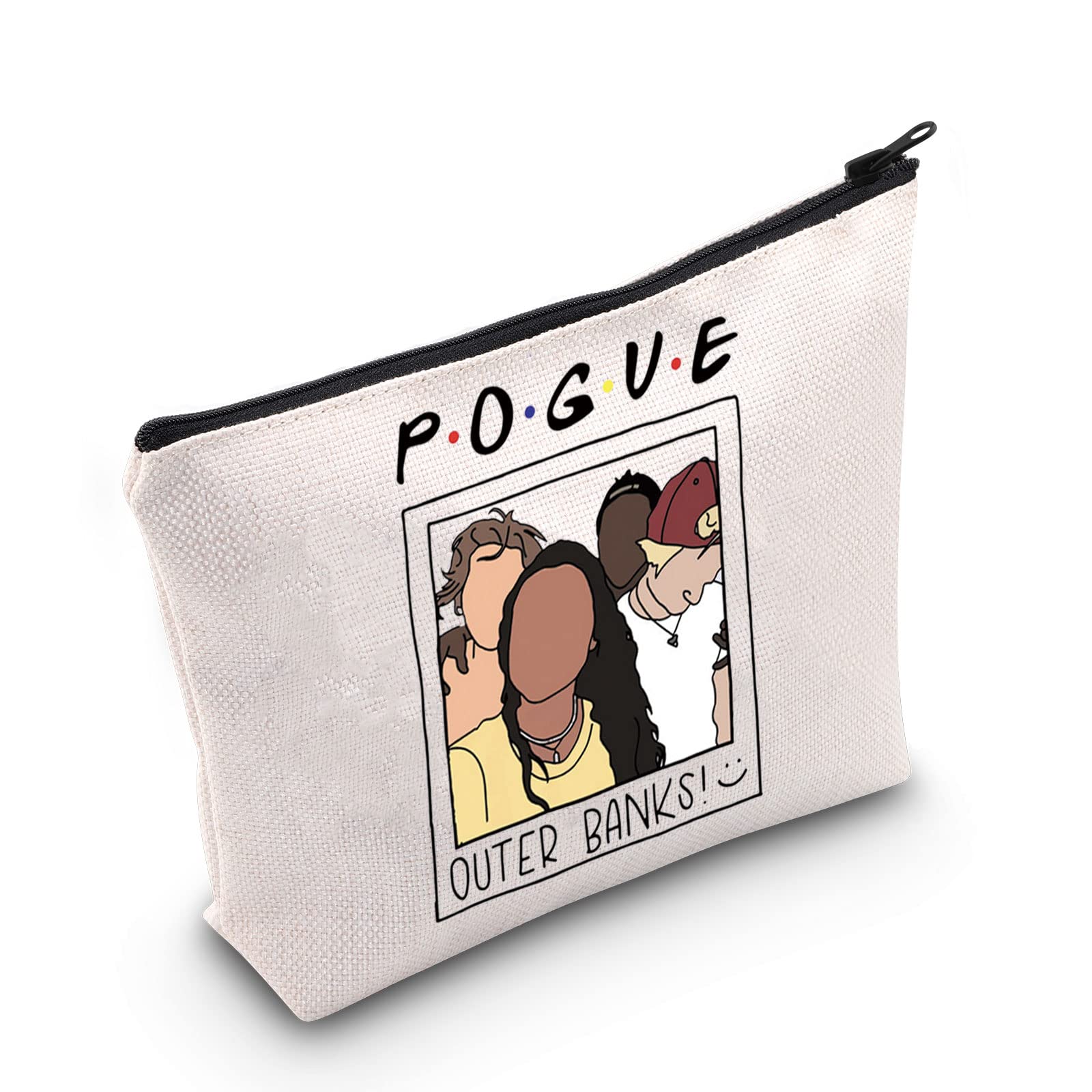 FUNYSO White Marble Makeup Bag - Waterproof Travel Cosmetic Organizer for Women | Perfect for Travel, Gym & Daily Use | Inspired by Outer Banks TV Show | Great Gift Idea