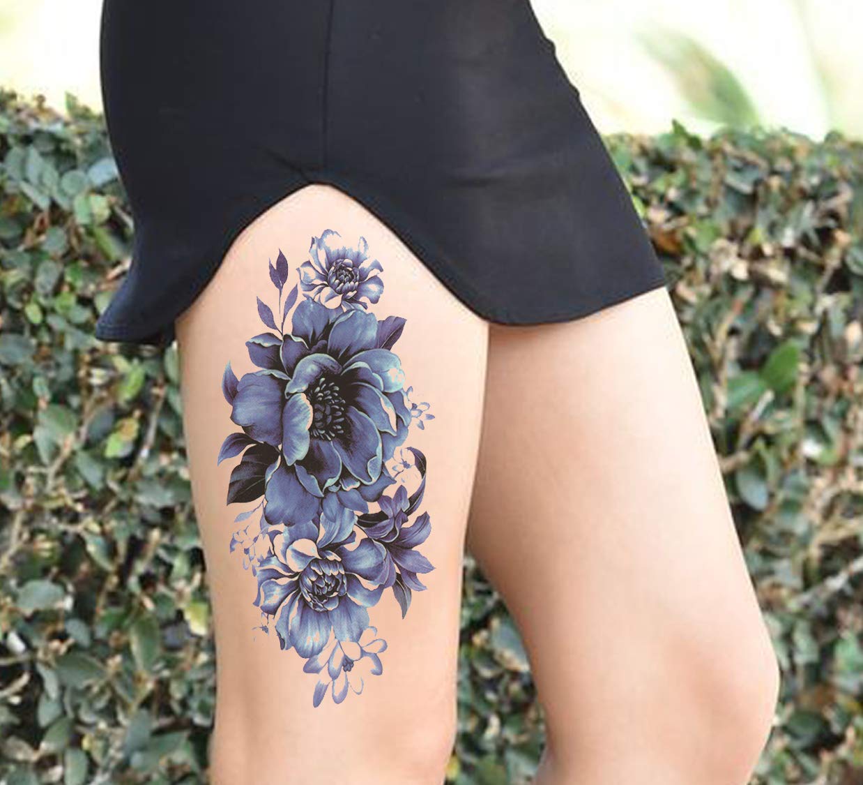 Waterproof Temporary Tattoo Stickers for Men & Women - 3D Realistic Flowers, Butterflies, Stars, Angels, Wolves & Armband Designs (19x9cm) | Perfect for Parties, Festivals, Cosplay & Body Art