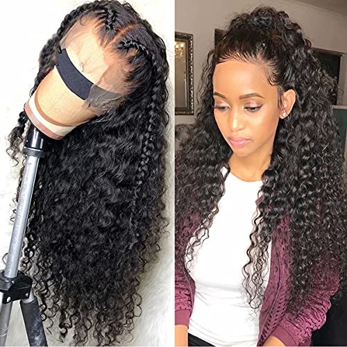 UTrue Hair 130% Density Lace Front Human Hair Wigs for Black Women - 9A Brazilian Deep Wave Pre-Plucked Wig with Baby Hair & Bleached Knots (28 Inch) | Natural Look for Daily Wear, Parties & Special Occasions