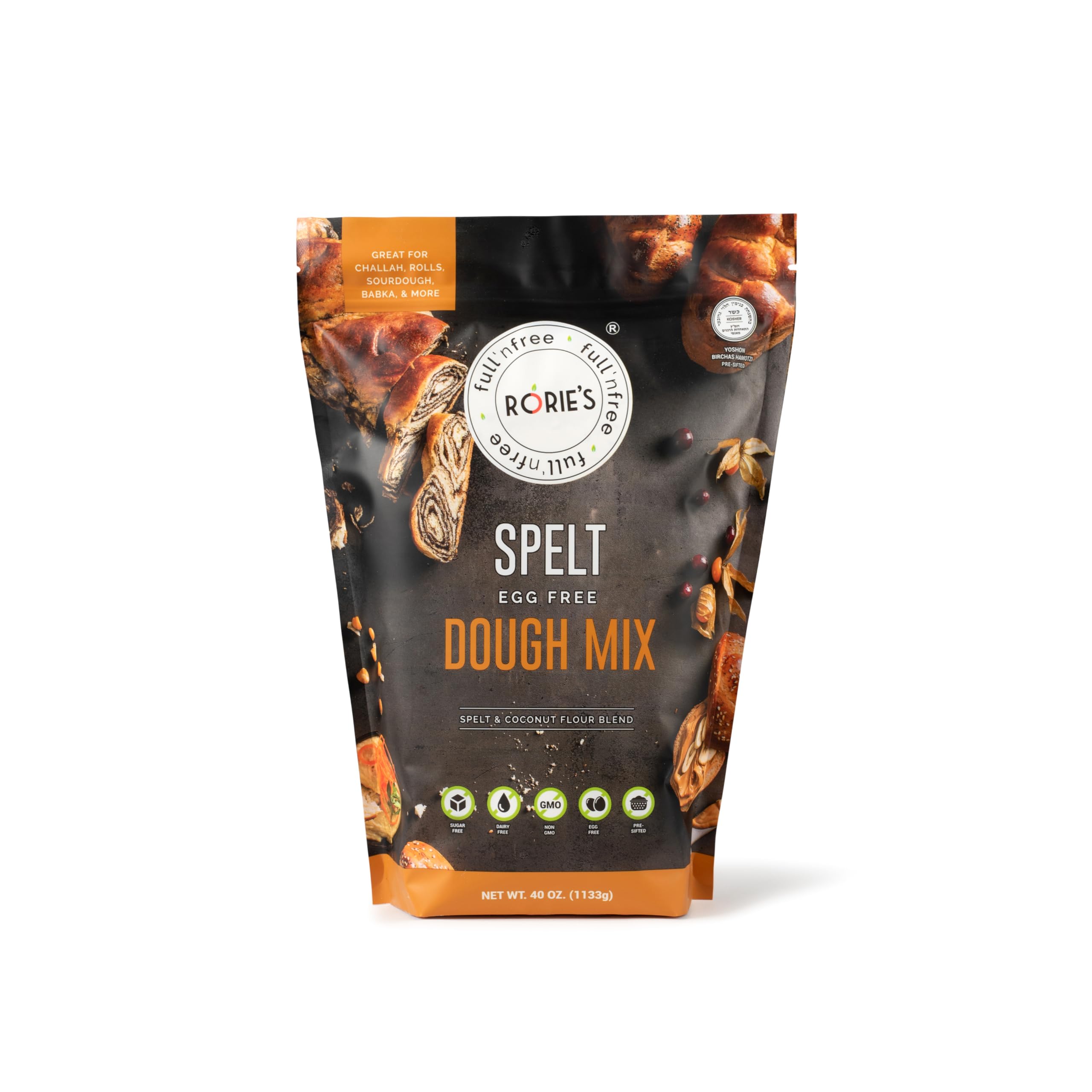 Organic Spelt Dough Mix - Egg Free, Vegan Friendly (40 oz) | Perfect for Baking Bread, Pizza & Pastries | All-Natural Ingredients for Healthy Homemade Meals