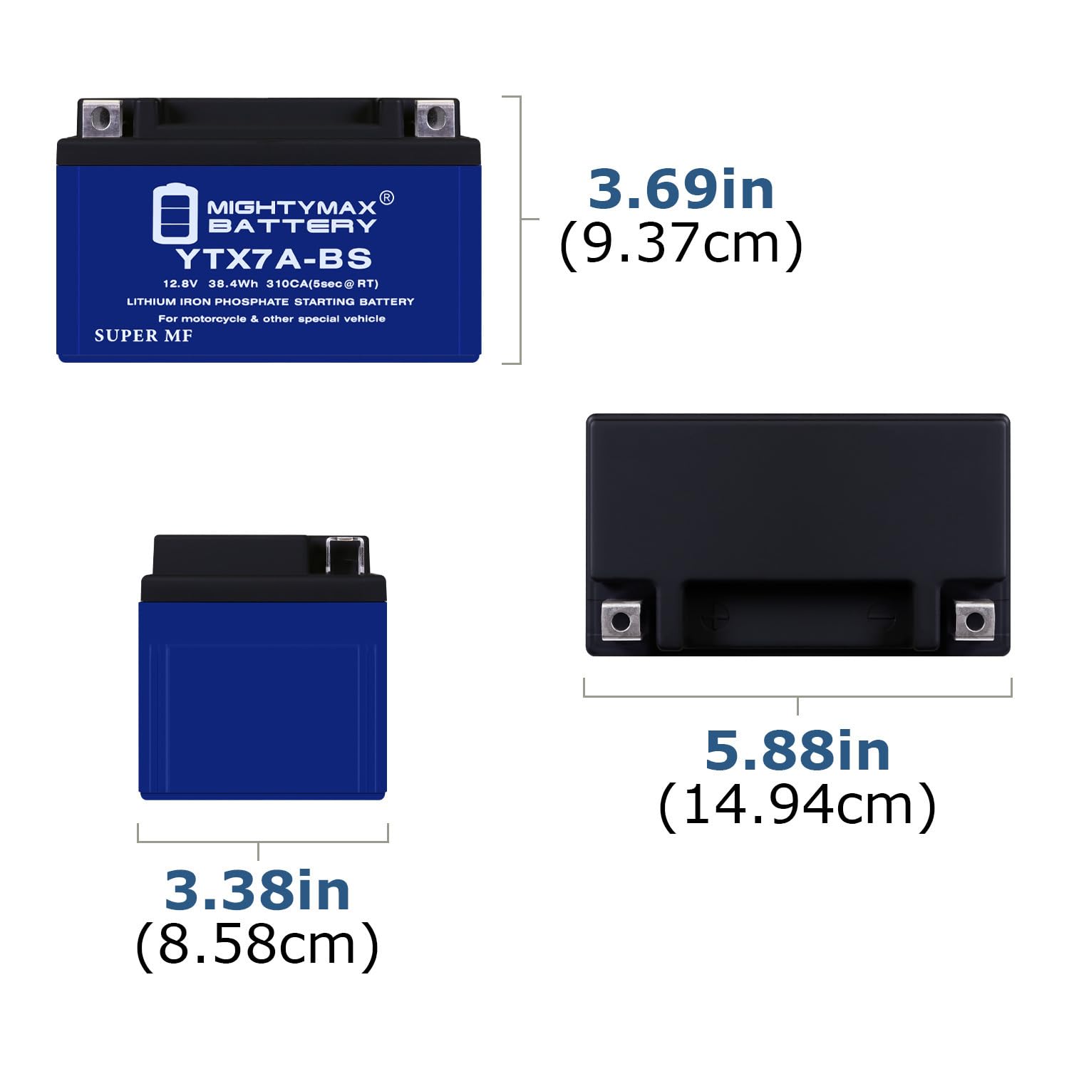 Mighty Max YTX7A-BS Lithium Battery Replacement for KinRoad JCL TaoTao Scooters - Lightweight & Long-Lasting Power for Commuting & City Riding