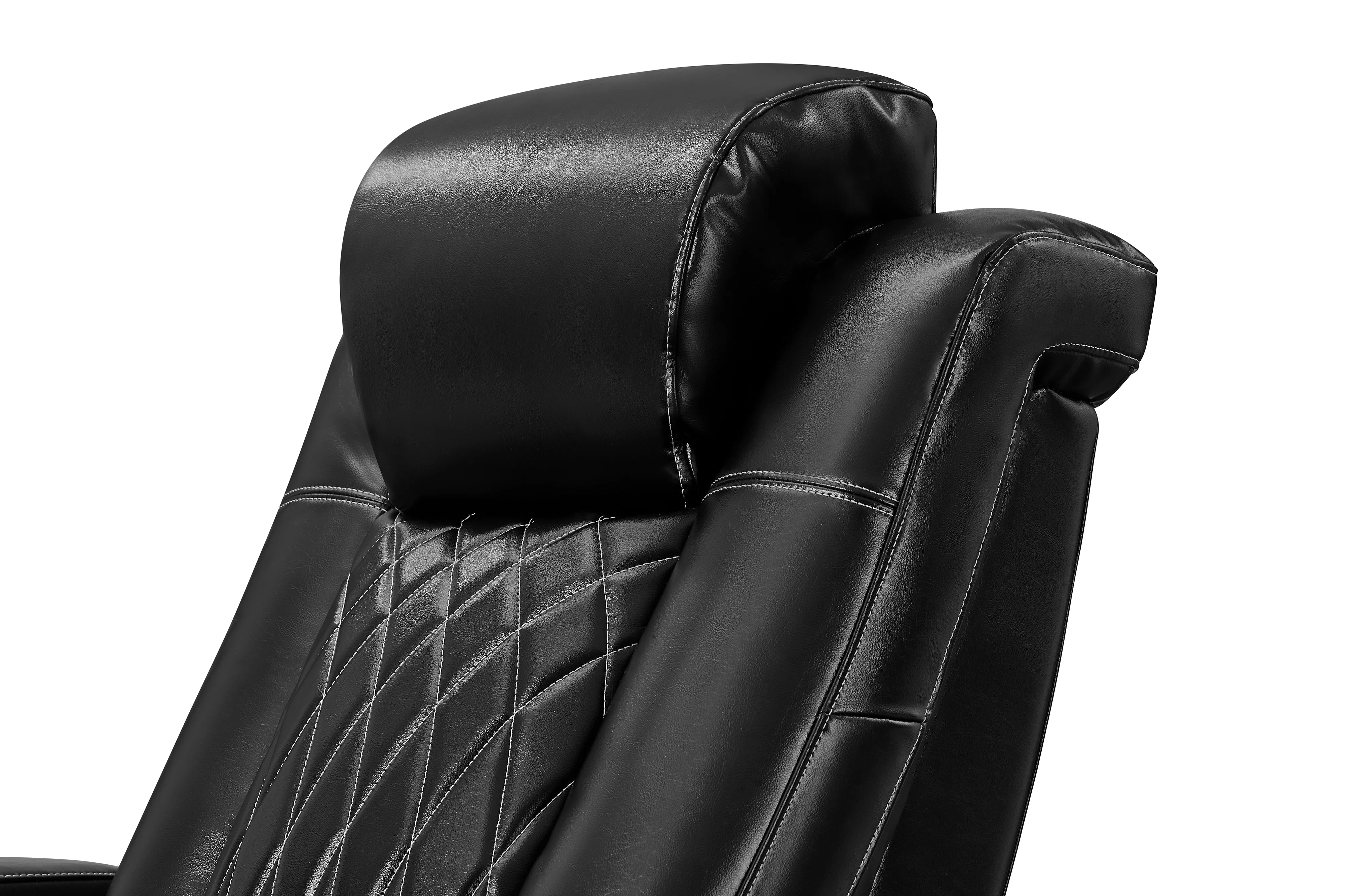 Valencia 2025 Tuscany Executive Heat & Massage Leather Home Theater Seating - 3-Seater Recliner Sofa with Heating & Massage Functions, Midnight Black - Perfect for Home Cinema, Gaming & Luxury Living Room