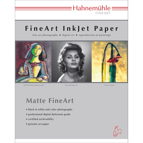 Hahnemühle Photo Rag Bright White 17x22 Inch Fine Art Paper - 310GSM, 25 Sheets - Premium Matte Finish for Inkjet Printing, Photography & Art Reproduction - Ideal for Giclée Prints, Portraits & Exhibition Quality Artwork