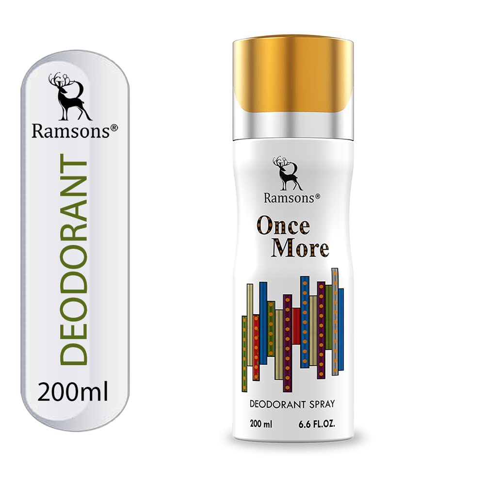Ramsons Once More Deodorant Spray - 200ml | Long Lasting Fragrance for Men & Women | Fresh & Authentic Body Odor Protection | Perfect for Gym, Work & Daily Use