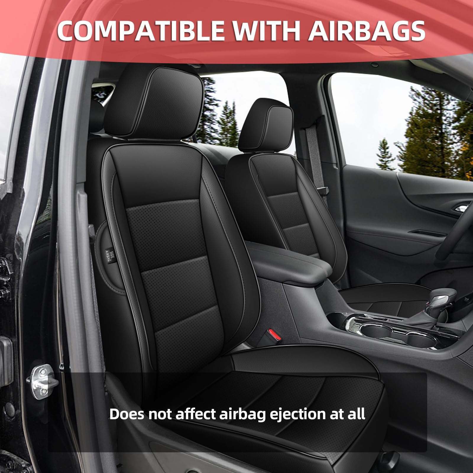 Premium Custom Fit Seat Covers for Chevy Equinox 2018-2024 (LT/LS/Premier/RS Models) - Full Set Black Neoprene Car Seat Protectors - Perfect for Daily Commute, Road Trips & Family Protection