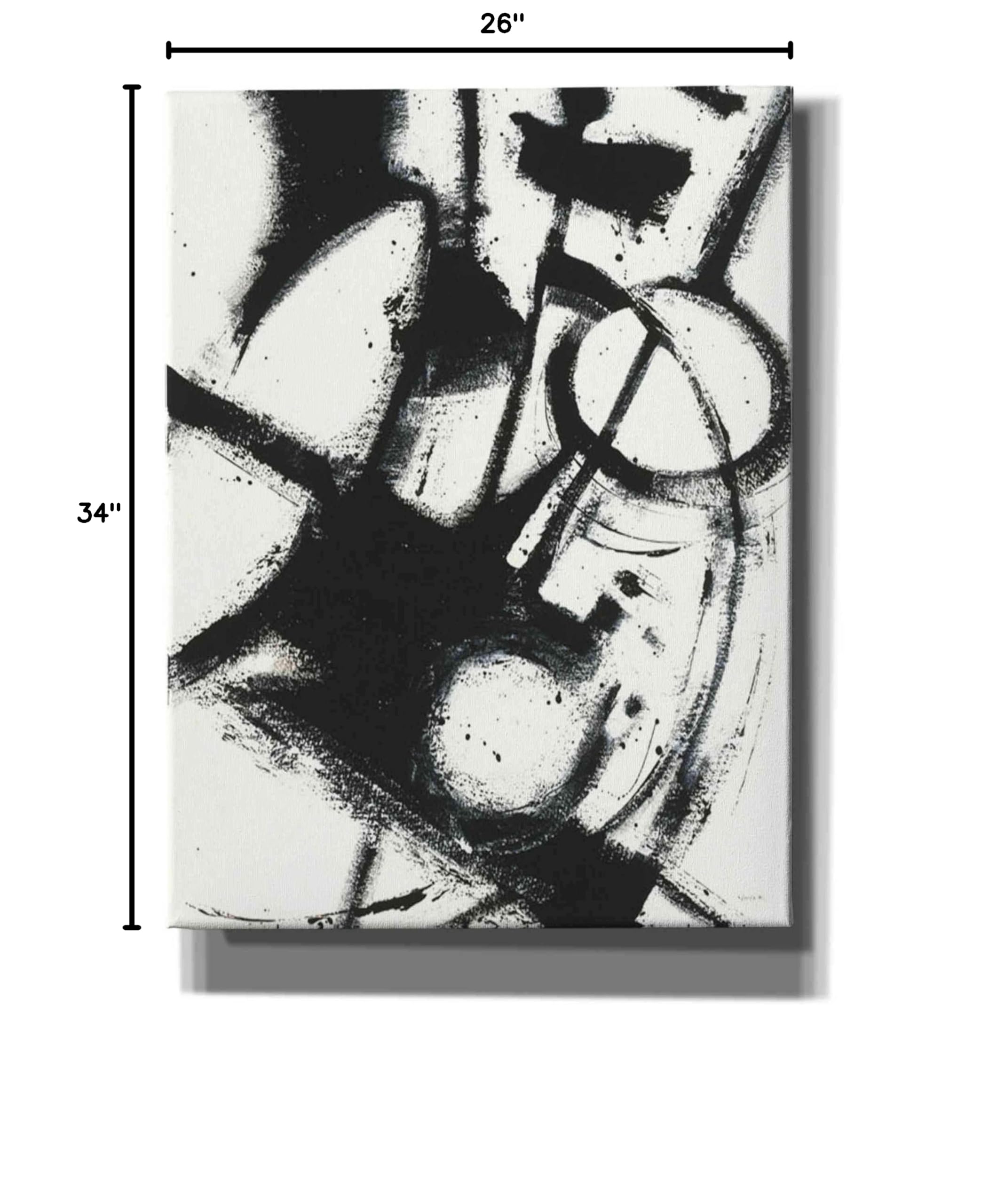 Expression Abstract II White Crop by Shirley Novak - 26x34 Inch Modern Canvas Wall Art for Living Room, Bedroom & Office Decor