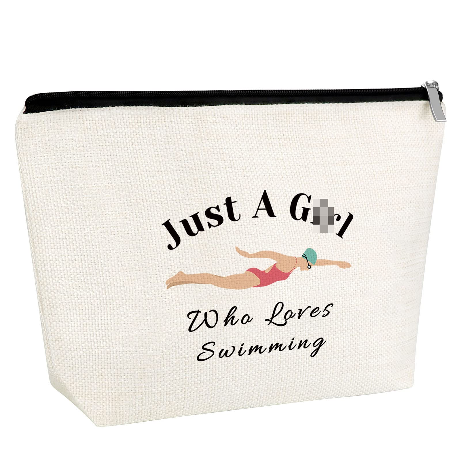 Waterproof Makeup Bag for Swimmers - Swim Team Cosmetic Pouch with Zipper - Perfect Gift for Women Swimmers (Birthday, Graduation, Swim Meets & Poolside Essentials)
