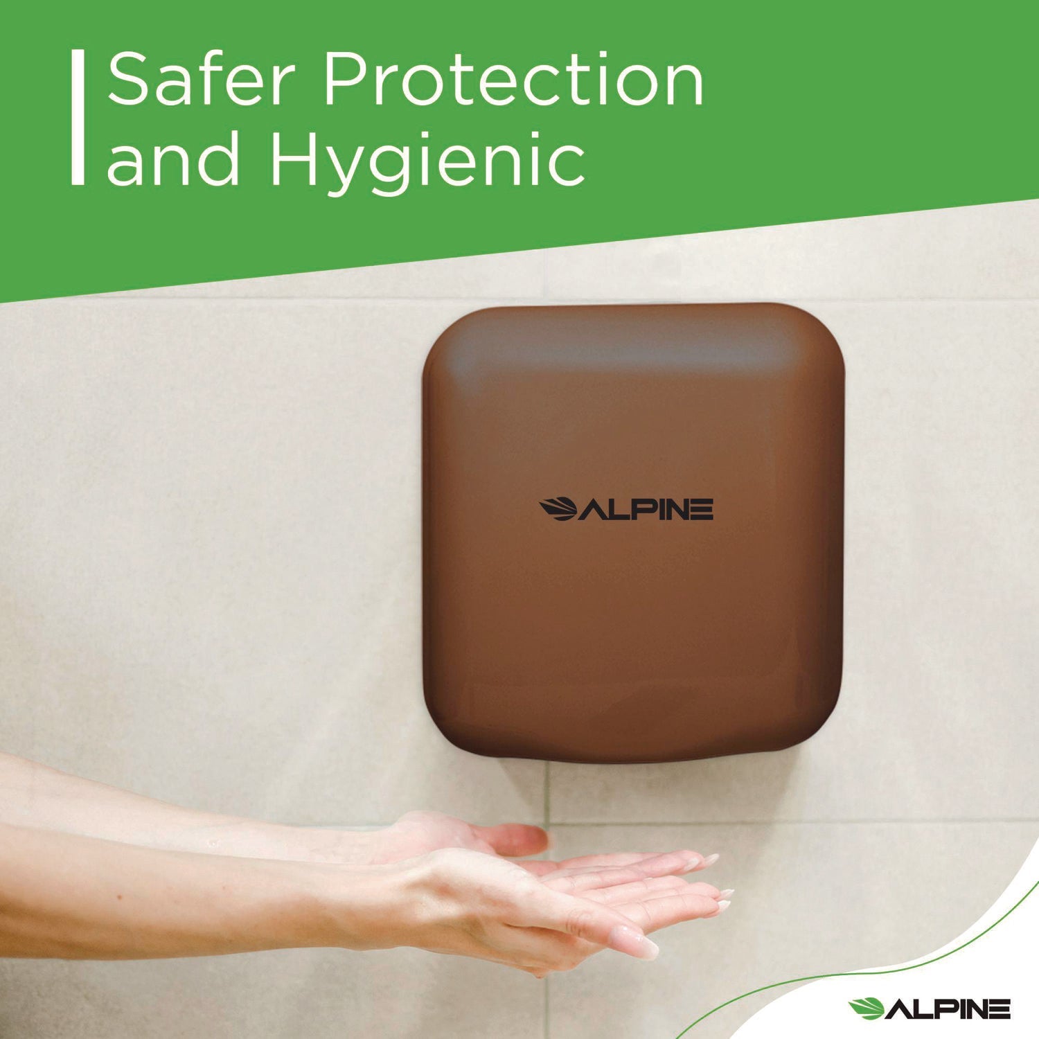 Alpine Industries Hemlock Commercial Automatic 120V Hand Dryer - Stainless Steel & Copper Finish - 6.68