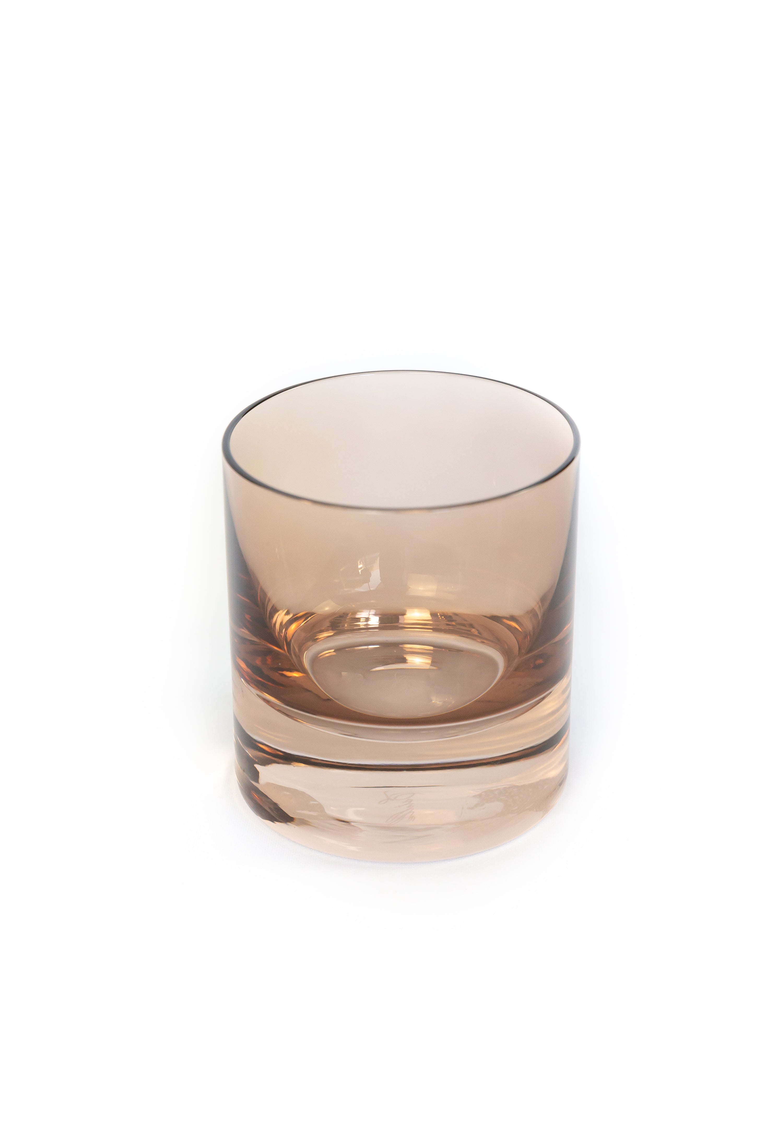 Estelle Colored Rocks Glass Set of 2 - Mocha Mousse (Amber Smoke) | Elegant Cocktail Glasses for Whiskey, Bourbon & Iced Drinks | Perfect for Home Bar, Parties & Gifts