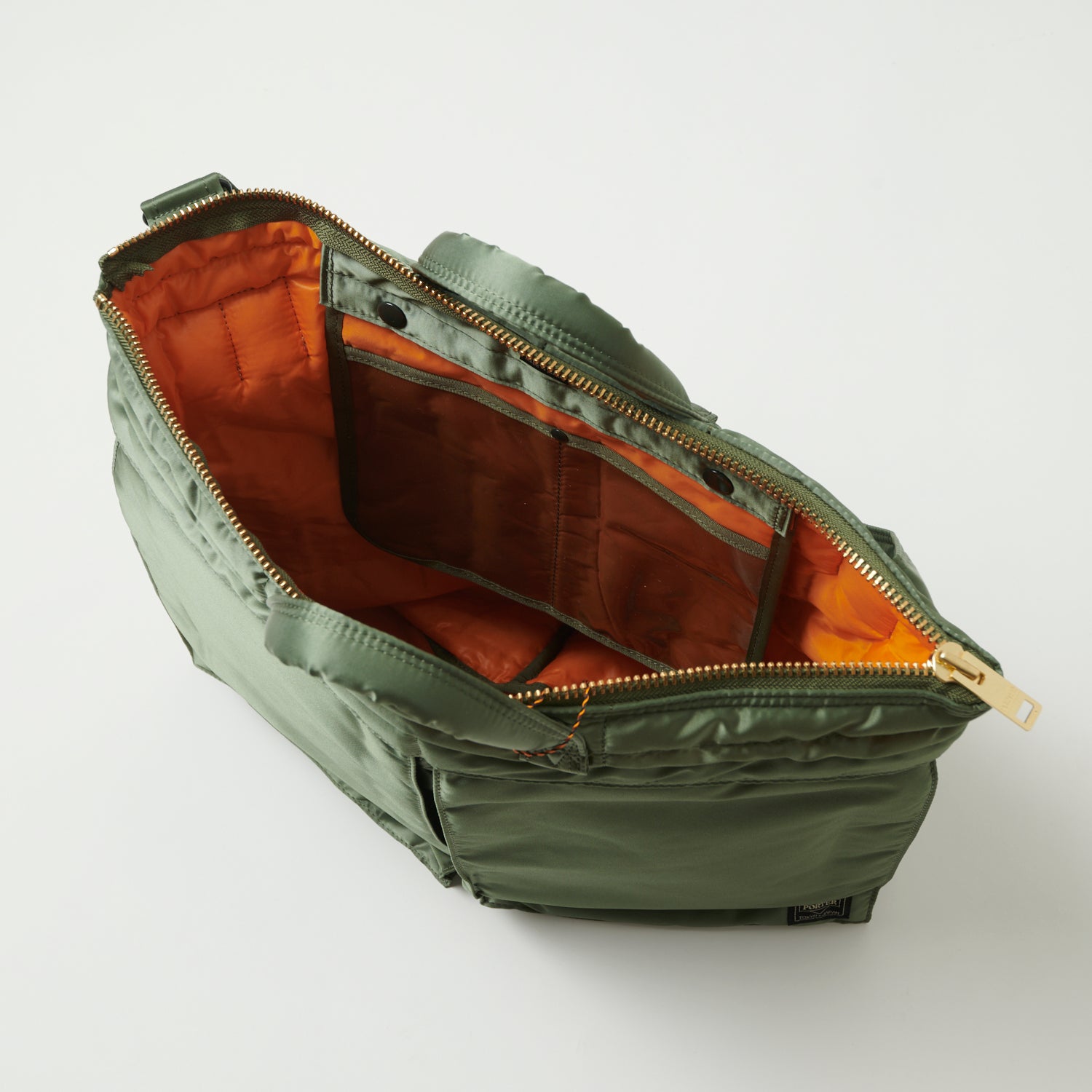 Porter Yoshida & Co. Tanker 2-Way Helmet Bag - Durable Sage Green Military Style Backpack for Motorcycle, Cycling & Outdoor Adventures | Water-Resistant Travel Gear for Men & Women