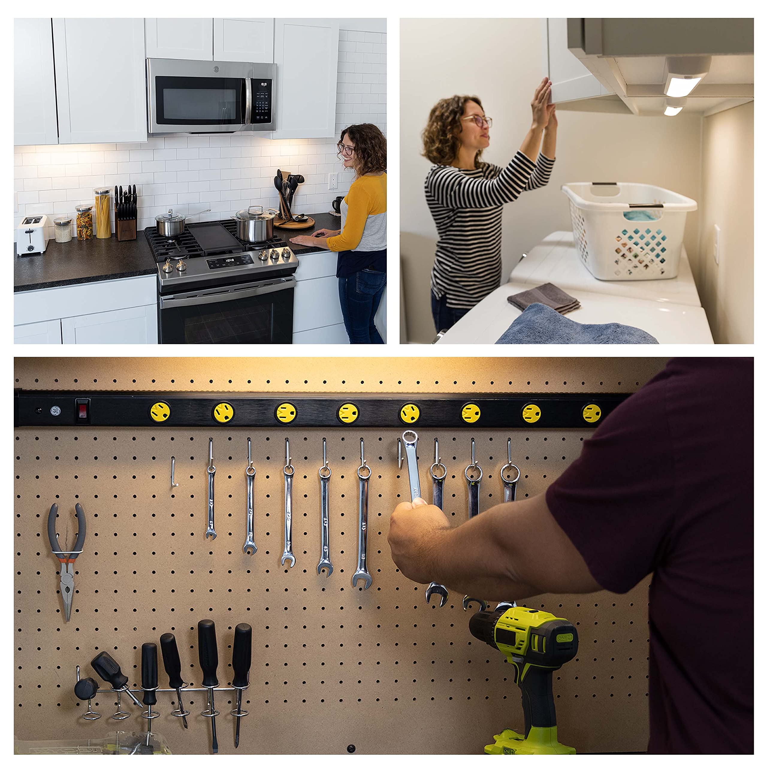GE 24 Inch Under Cabinet LED Light - Wireless Battery Operated Tap Light (200 Lumens, Bright White) - Perfect for Kitchen, Closet, Pantry, Garage & Night Light Use - Model 58158-T1