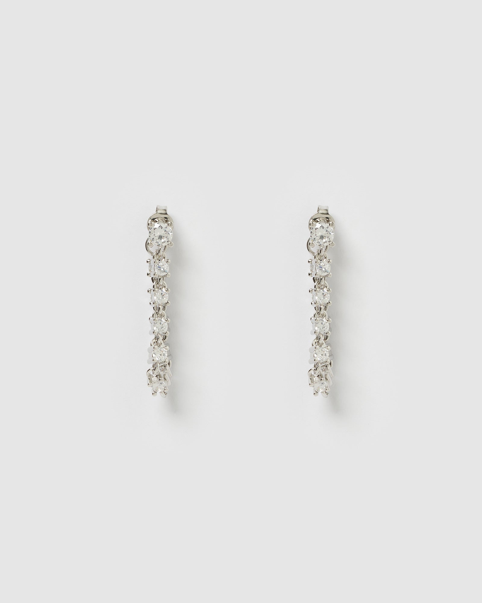 Izoa Alicia Drop Stud Earrings - Sterling Silver Dangle Earrings for Women | Perfect for Parties, Weddings & Everyday Wear
