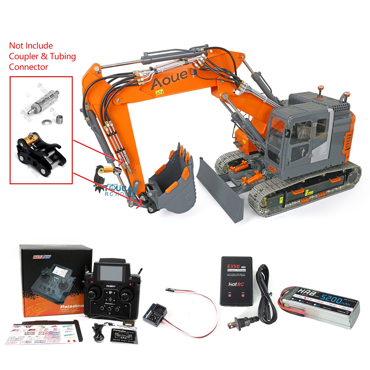 1/14 Scale LESU Metal RC Hydraulic Excavator Model - ET26L with 3-Section Ripper Bucket, Tree Digging Tool & Compactor | Remote Control Construction Toy for Adults & Kids | Perfect for Construction Simulation, Backyard Digging & RC Hobby Projects