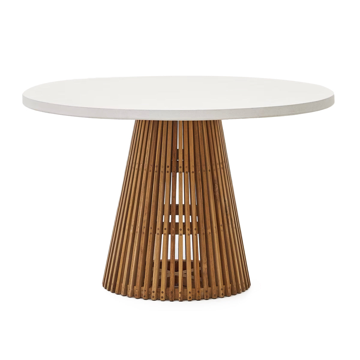 Alcaufar 48 Inch Outdoor Round Table - Weatherproof Patio Dining Table for Garden, Backyard, Poolside - Perfect for Outdoor Entertaining & Family Gatherings