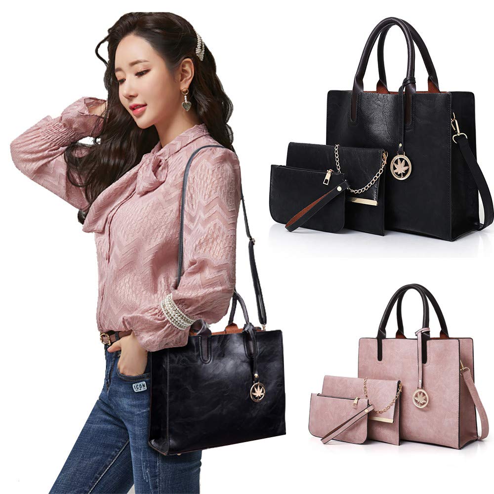 Stylish Women's Handbag Set - 3 Piece Large Capacity Tote, Chain Shoulder Bag & Clutch Purse for Work, Travel & Evening Out