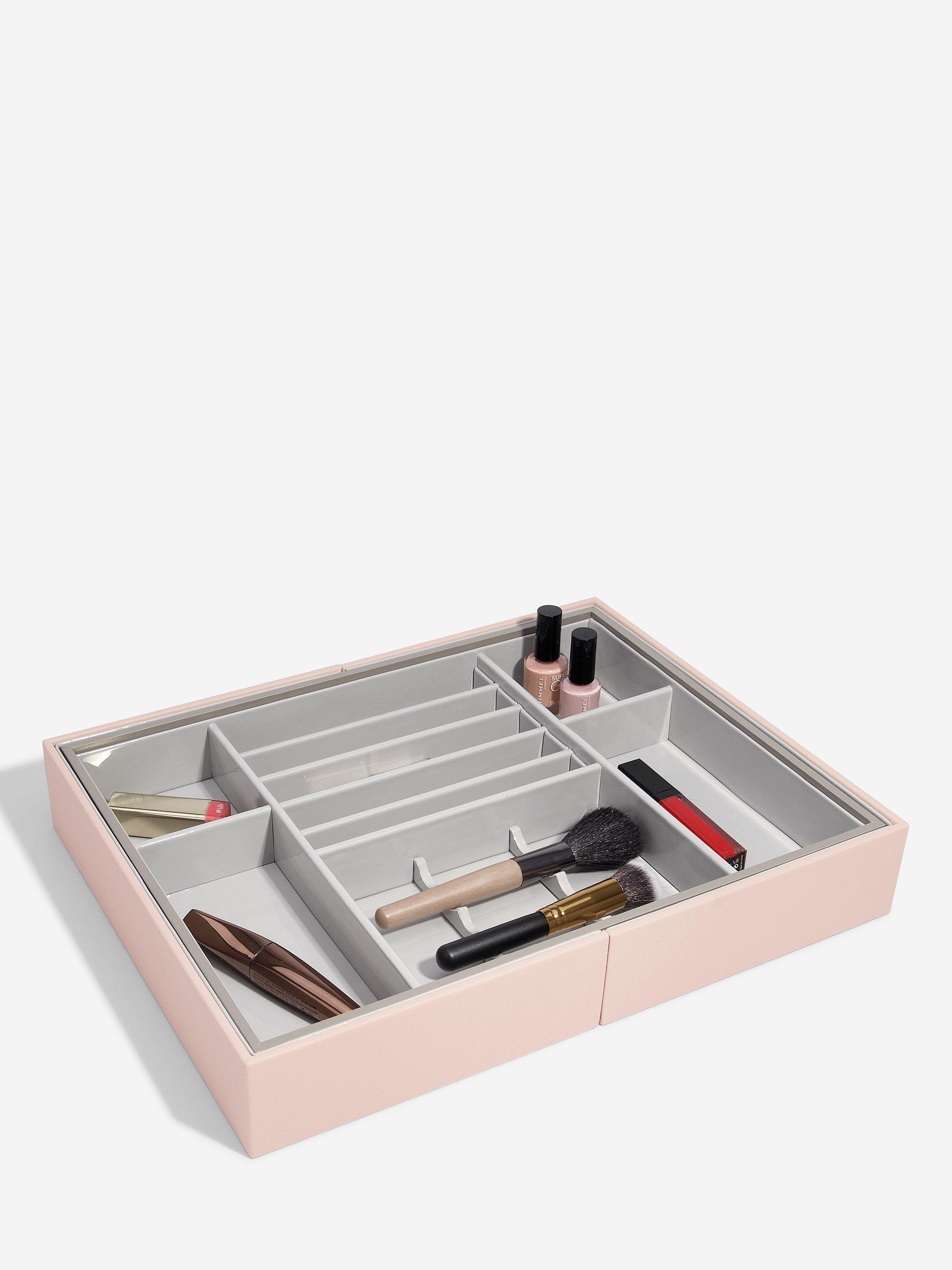Makeup Drawer Organizer for Blush - Portable Cosmetic Storage Case with Adjustable Dividers - Perfect for Travel, Vanity, and Home Beauty Organization