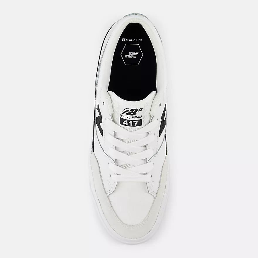 New Balance Numeric NM417LWW Franky Villani 417 Low Skate Shoes - White/Black - Durable & Comfortable for Street Skating & Casual Wear