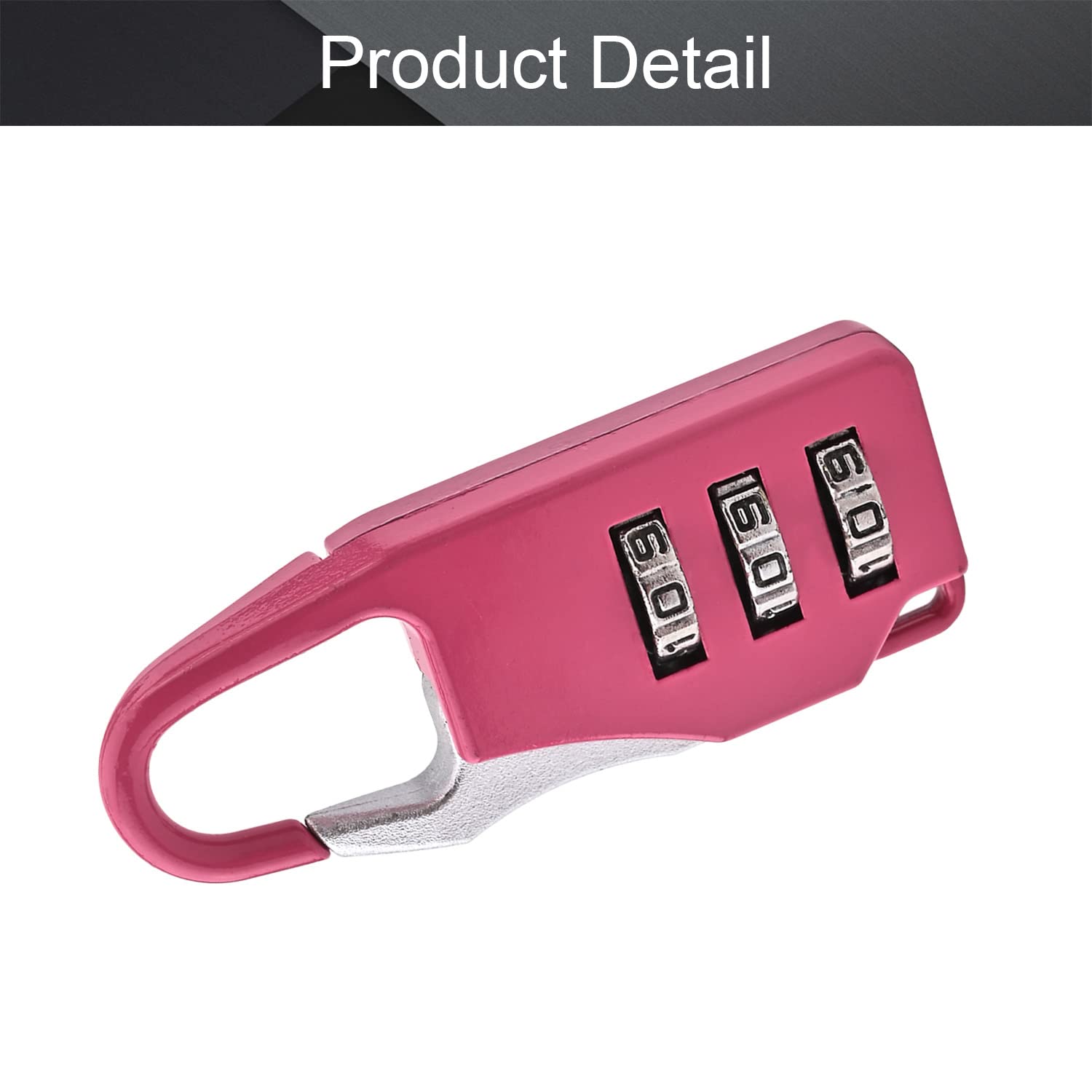 MroMax 3 Digit Combination Padlock - Resettable Zinc Alloy Safe Cipher Lock with Mini Design (1 Pack, Pink) - Perfect for Lockers, Gym Bags, School Backpacks & Travel Luggage
