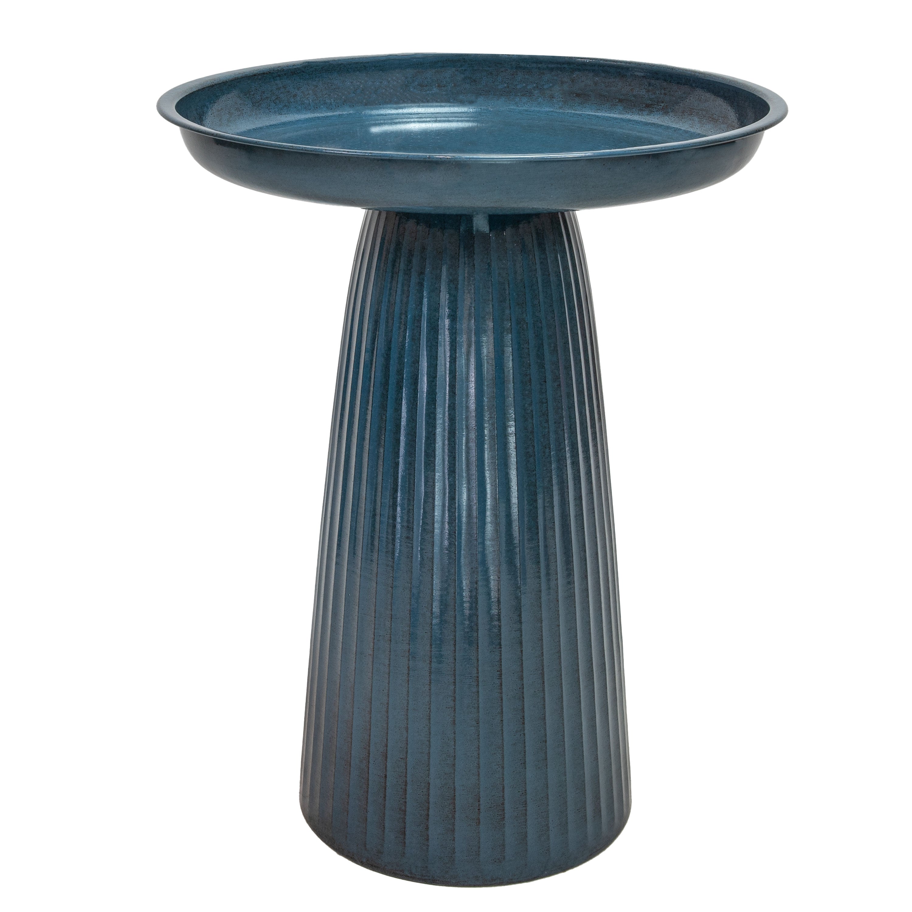 Sunnydaze Gleeful Garden Metal Outdoor Bird Bath - UV Resistant Finish for Year-Round Use - Perfect for Backyard, Garden, and Patio Decor
