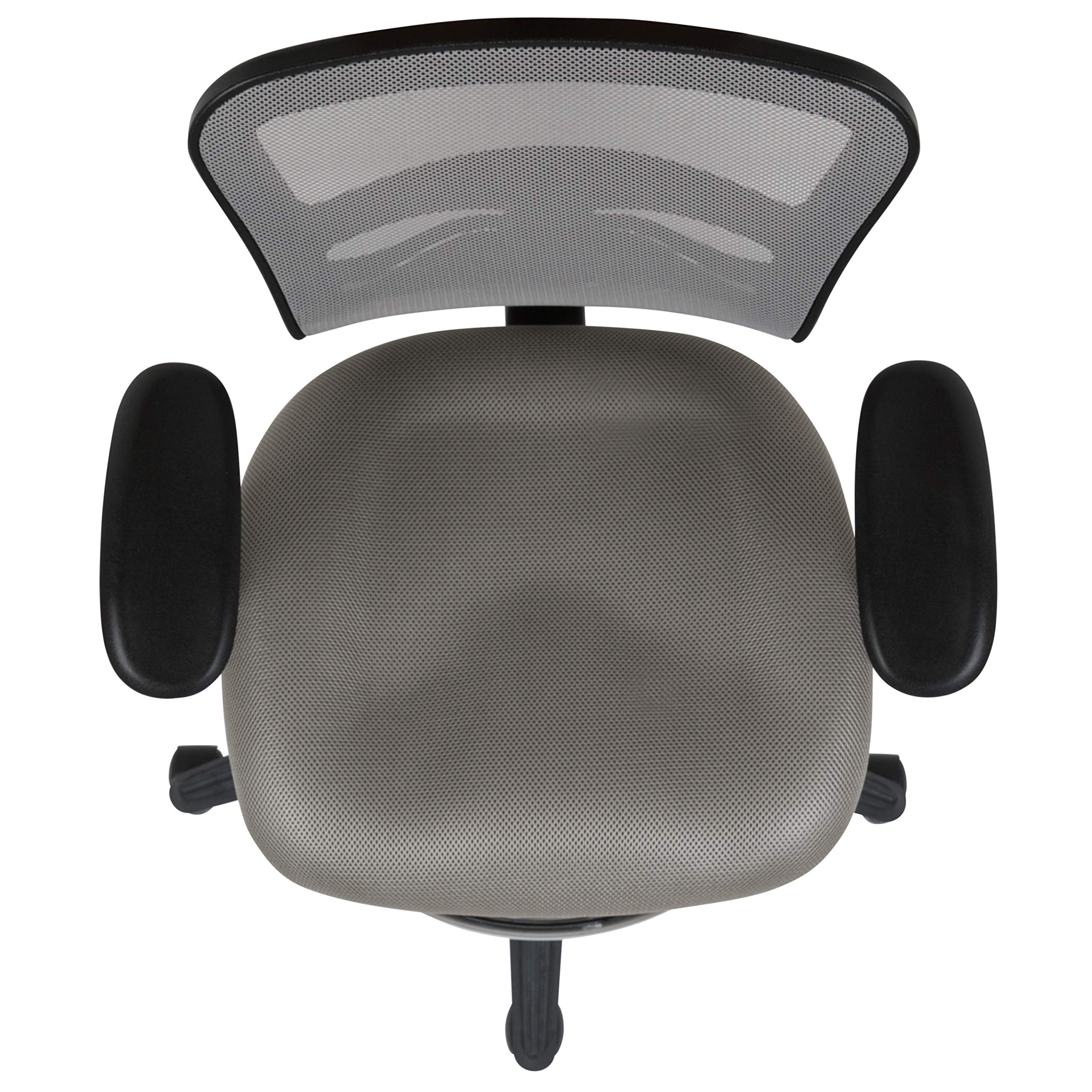 Flash Furniture Tyler Mid-Back Ergonomic Mesh Drafting Chair - Adjustable Arms, Chrome Foot Ring & Black Frame - Perfect for Office, Home Studio & Architectural Workstations