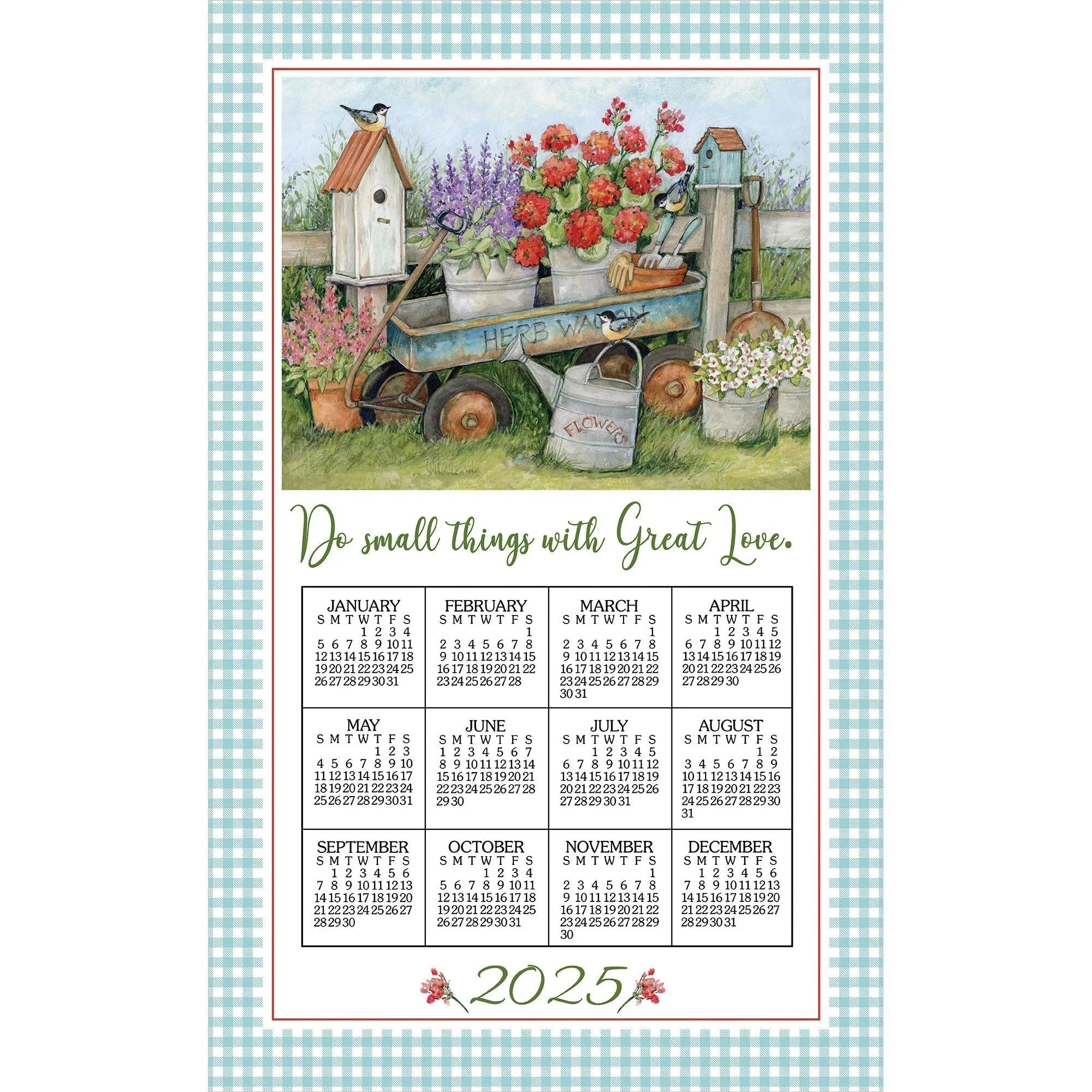 2025 Blue Wagon Calendar Towel - Soft & Absorbent Cotton Beach Towel for Picnics, Pool Parties & Outdoor Adventures