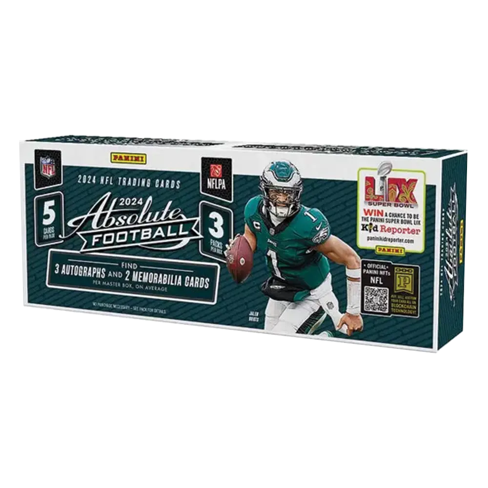 2024 Panini Absolute Football Hobby Box - 24 Packs with Autographs & Memorabilia Cards - Perfect for Collectors & Fantasy Football Fans