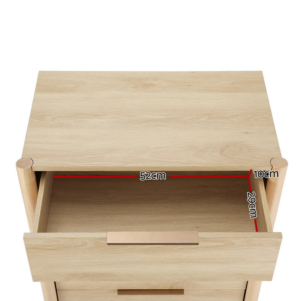 4-Drawer Chest of Drawers - INEZ Oak Wood Dresser for Bedroom Storage & Organization | Perfect for Clothes, Linens, and Accessories