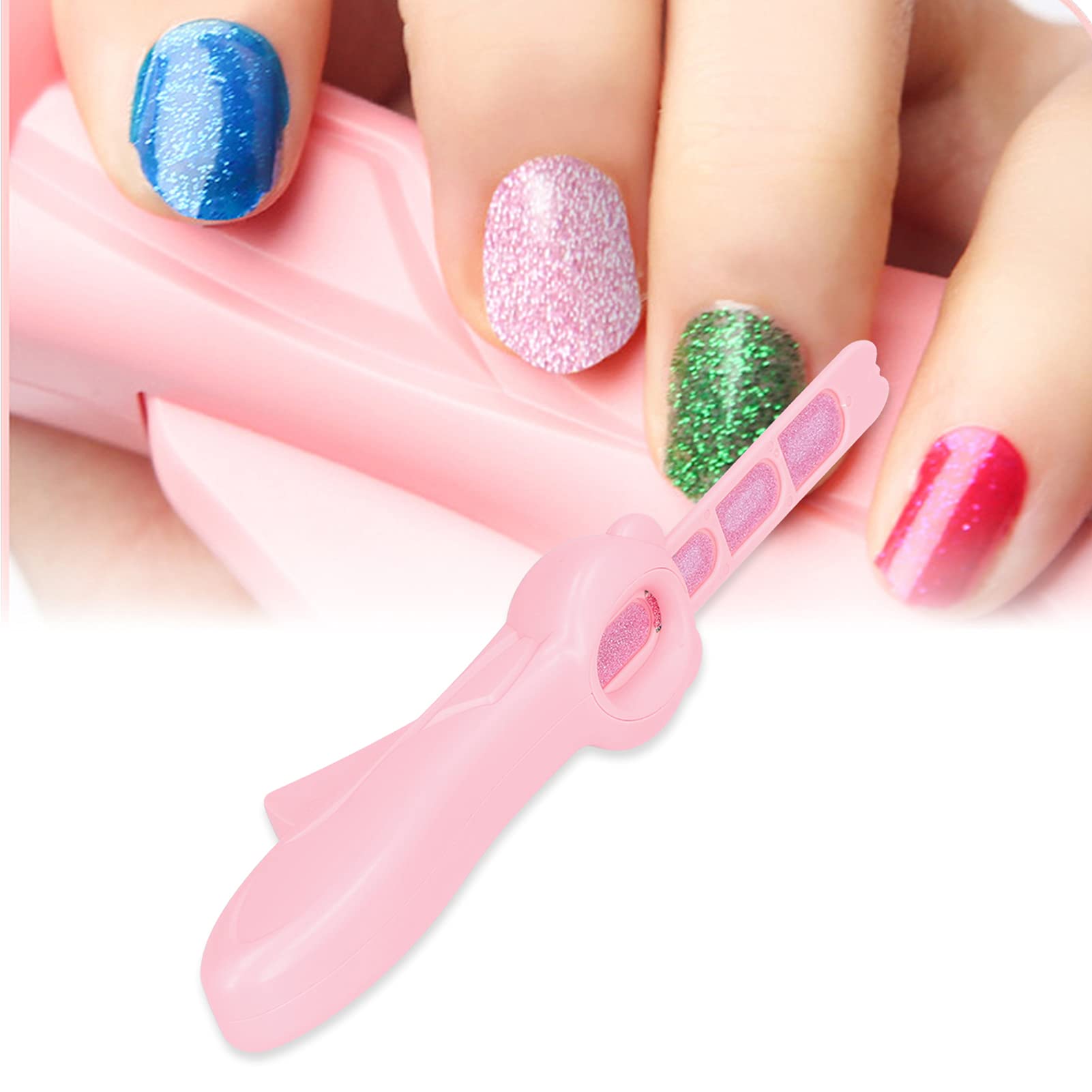 EXCLUZO Nail Stamper Machine Set - Round Corner Nail Art Stickers Kit for Girls, DIY Glitter Nail Decals, Durable Home Manicure Toys for Kids | Perfect for Birthday Gifts, Party Favors & Nail Art Practice
