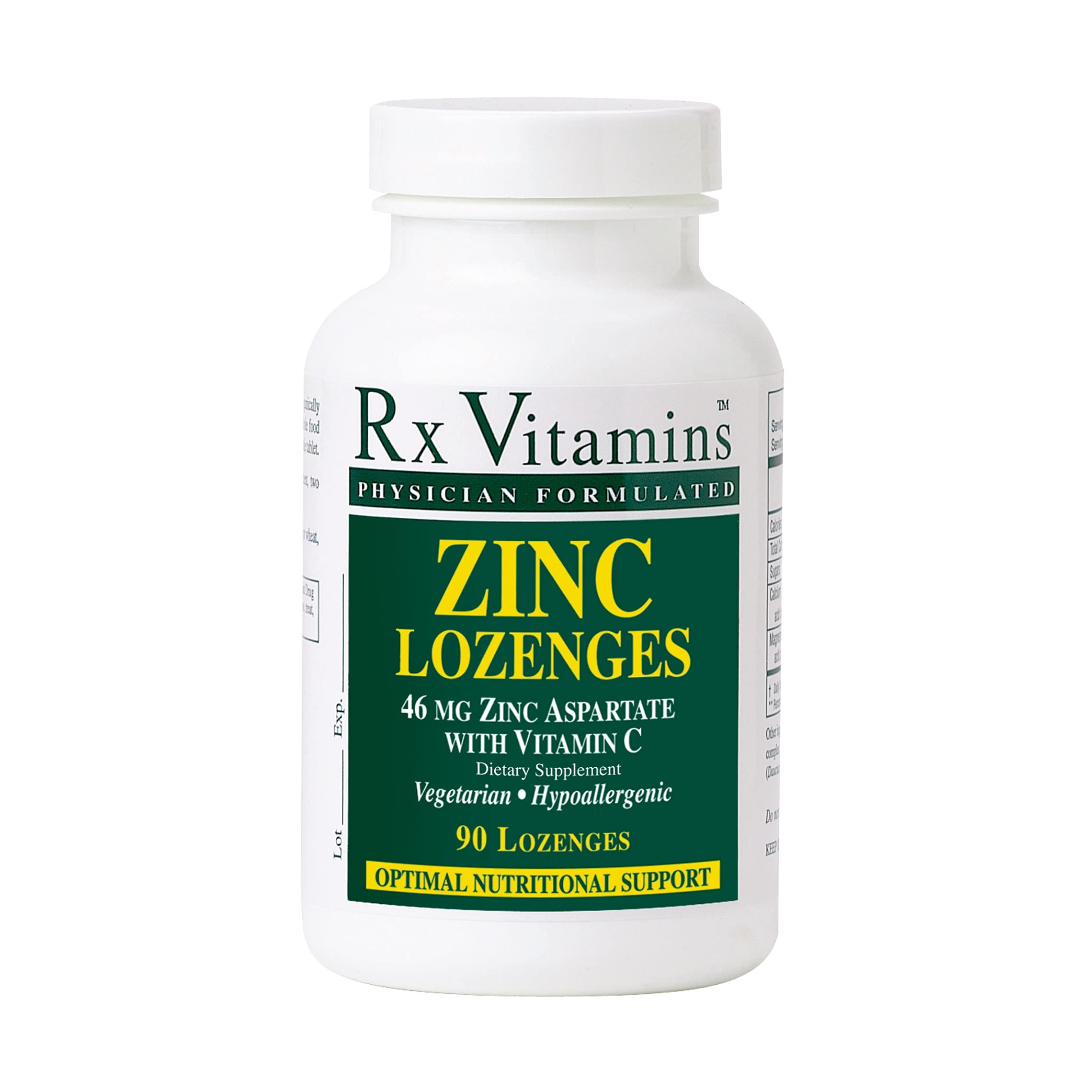 Rx Vitamins Zinc Lozenges for Immune Support - 90 Count | Sugar-Free Immune Booster for Cold & Flu Season, Travel & Daily Wellness