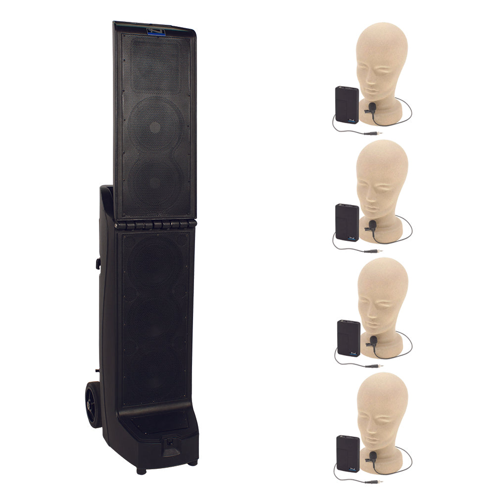 Anchor Audio Bigfoot (U4) Anchor Air Portable Speaker with 4 Wireless Microphones - High-Quality PA System for Outdoor Events, Parties, and Public Speaking