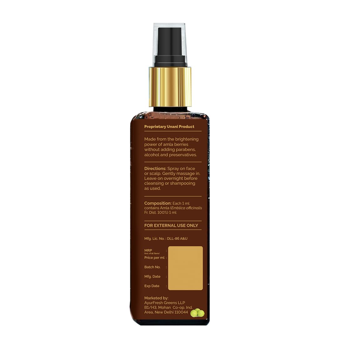 PYOURA Skin Brightening Amla Face Toner Mist 100ml - Anti-Aging Facial Toner for Wrinkles, Dark Spots & Pigmentation - Hydrating Natural Face Serum for Oily, Dry & Combination Skin - Perfect for Daily Skincare Routine & Travel-Friendly Beauty Essential