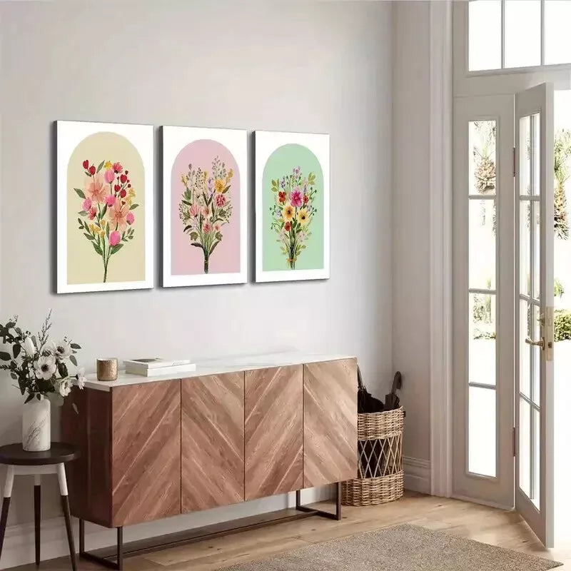 3-Piece Floral Wall Art Set - Framed Canvas Prints 50x70cm - High Quality Australian Made - Ready to Hang - Perfect for Living Room, Bedroom & Office Decor