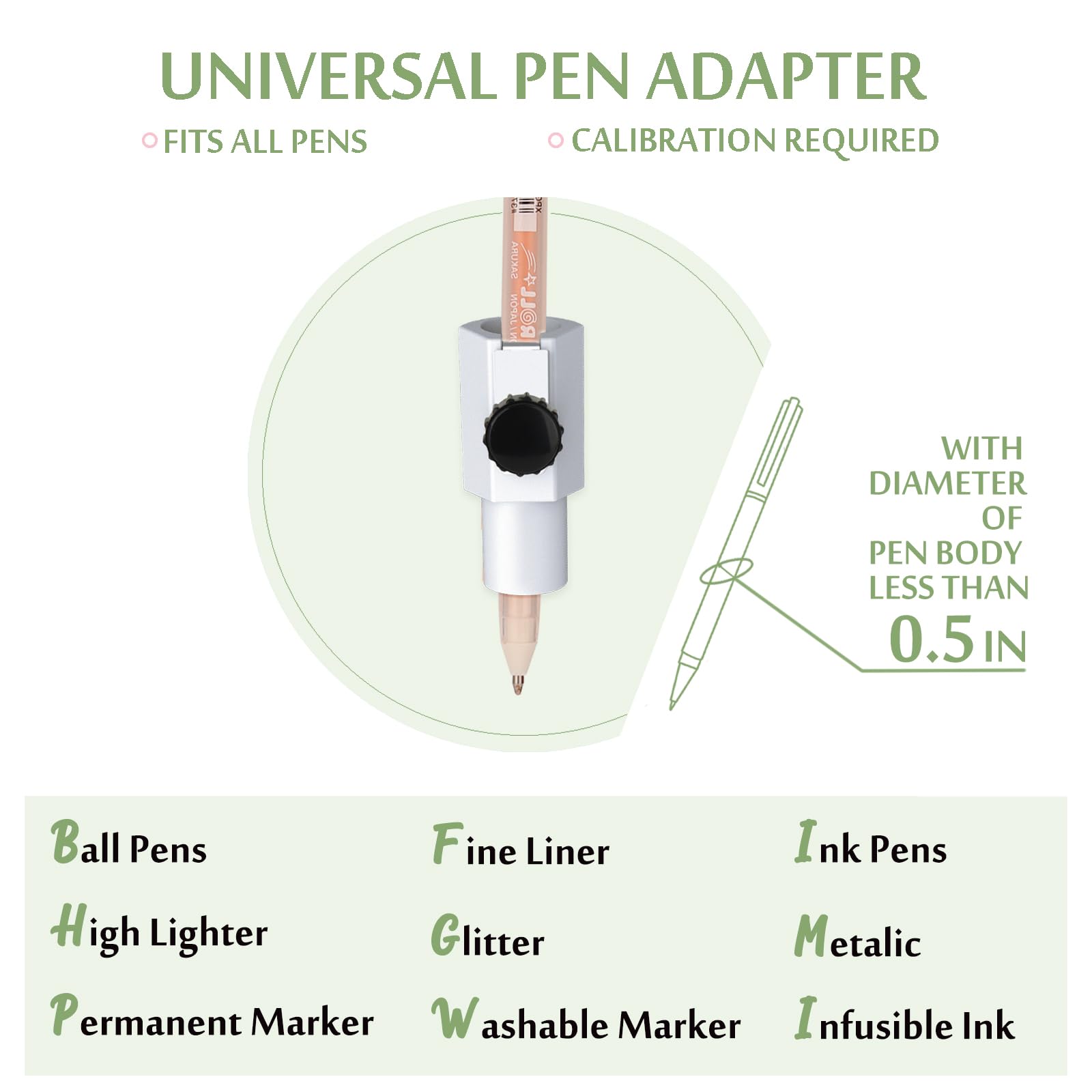 Ultimate Pen Adapters Set for Cricut Maker 3, Maker, Venture, Explore 3, Explore, Air 2 & Air - 15 Quick Insert-to-Go Adapters with Universal Holder - Fits All Pens Under 0.5in - Perfect for DIY Crafts, Vinyl Cutting & Paper Projects