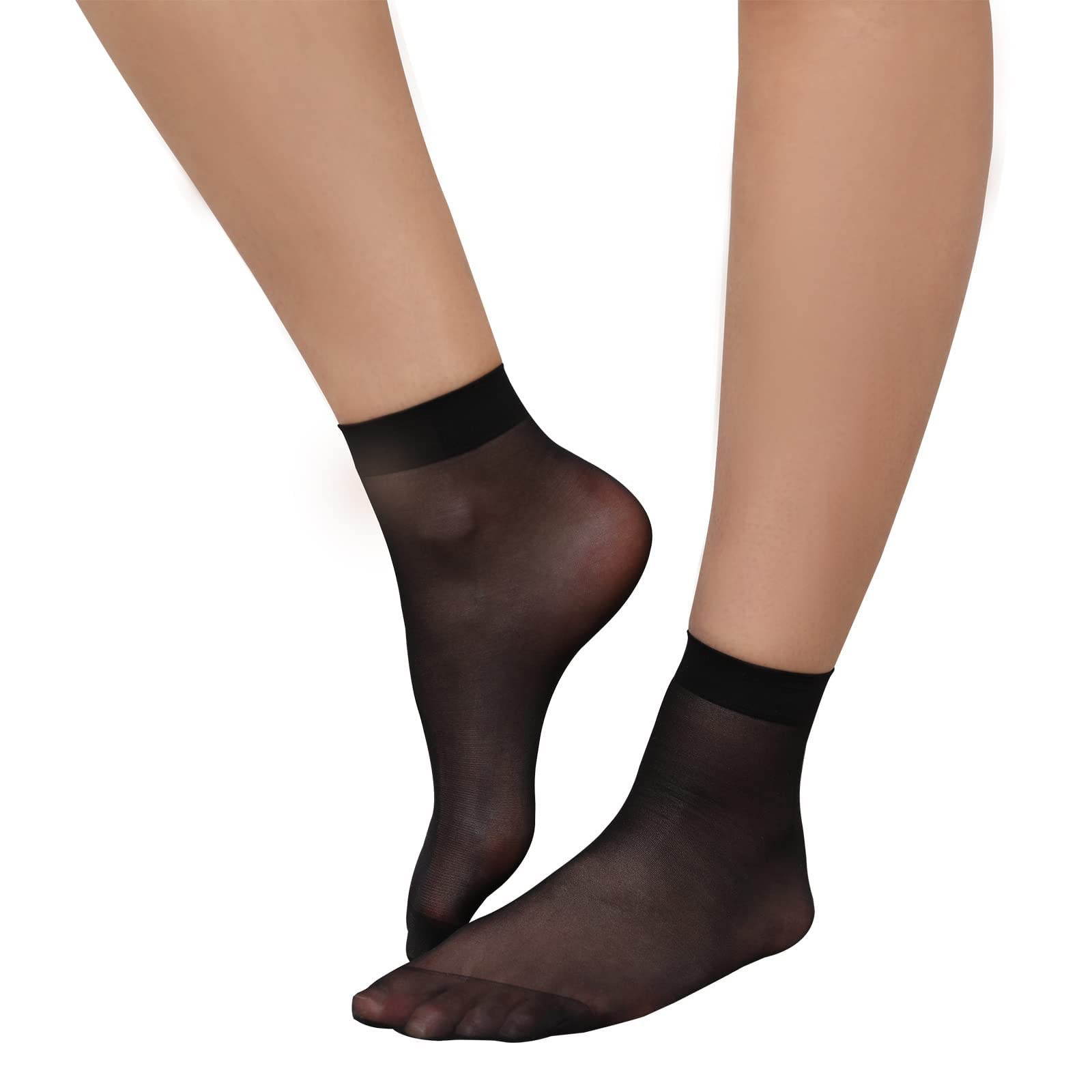 Niuwa Women's Sheer Ankle Socks 5-Pack - Ultra Thin Nylon Dress Socks for Work & Casual Wear