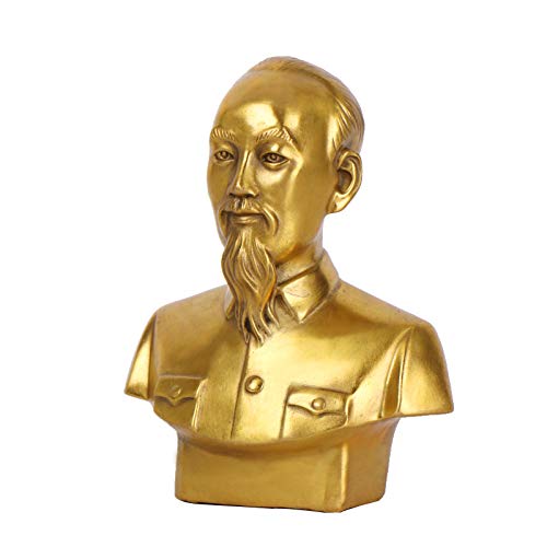 LAOJUNLU Pure Copper Ho Chi Minh Statue - Handcrafted Vietnamese Leader Bust for Home & Office Decor - Perfect for History Enthusiasts, Asian Art Collectors and Unique Gift Ideas