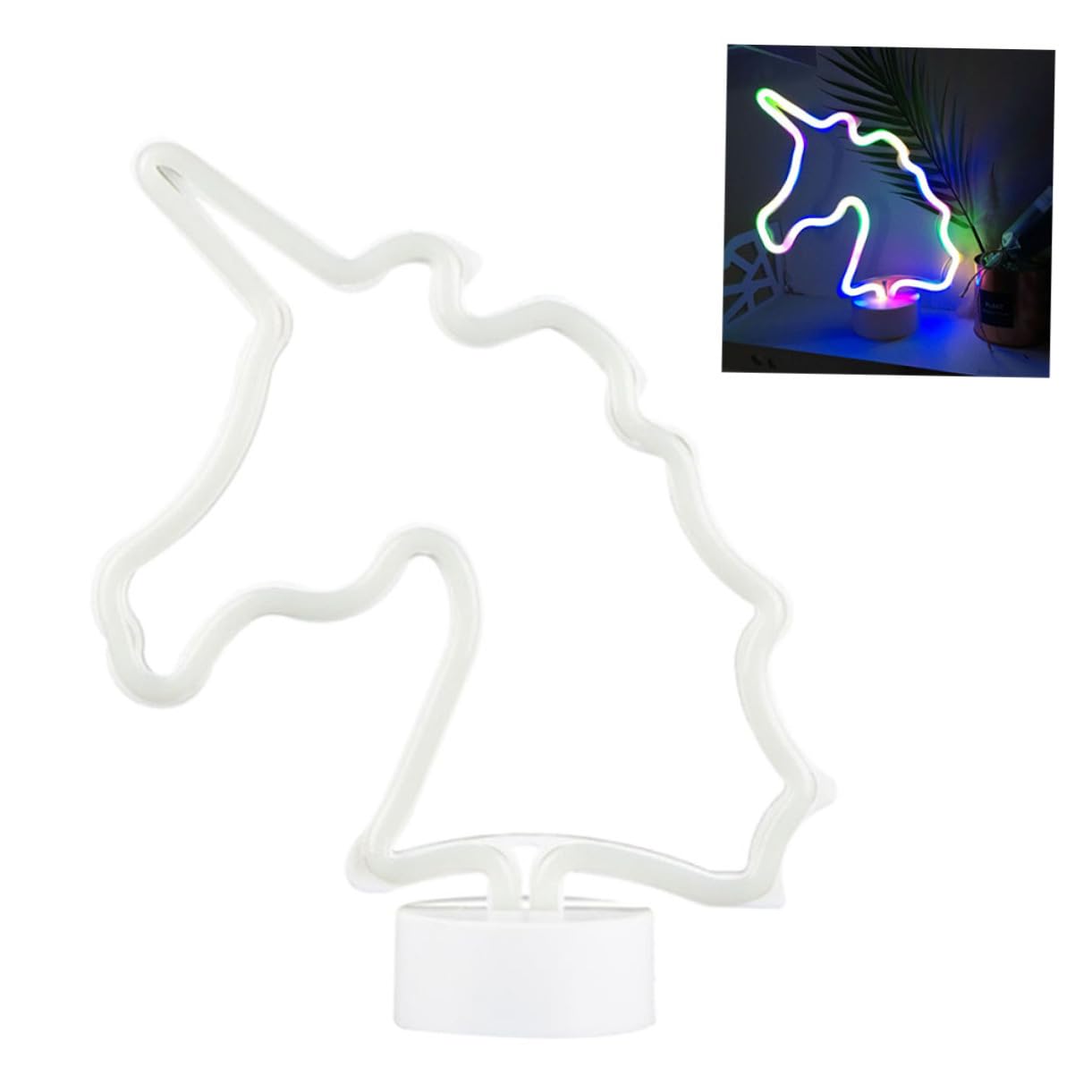 ARTIBETTER Neon LED Wall Decor Lamp - Colorful Night Light with Separate Base, Battery Not Included | Perfect for Bedroom, Kids Room, Party & Home Decor