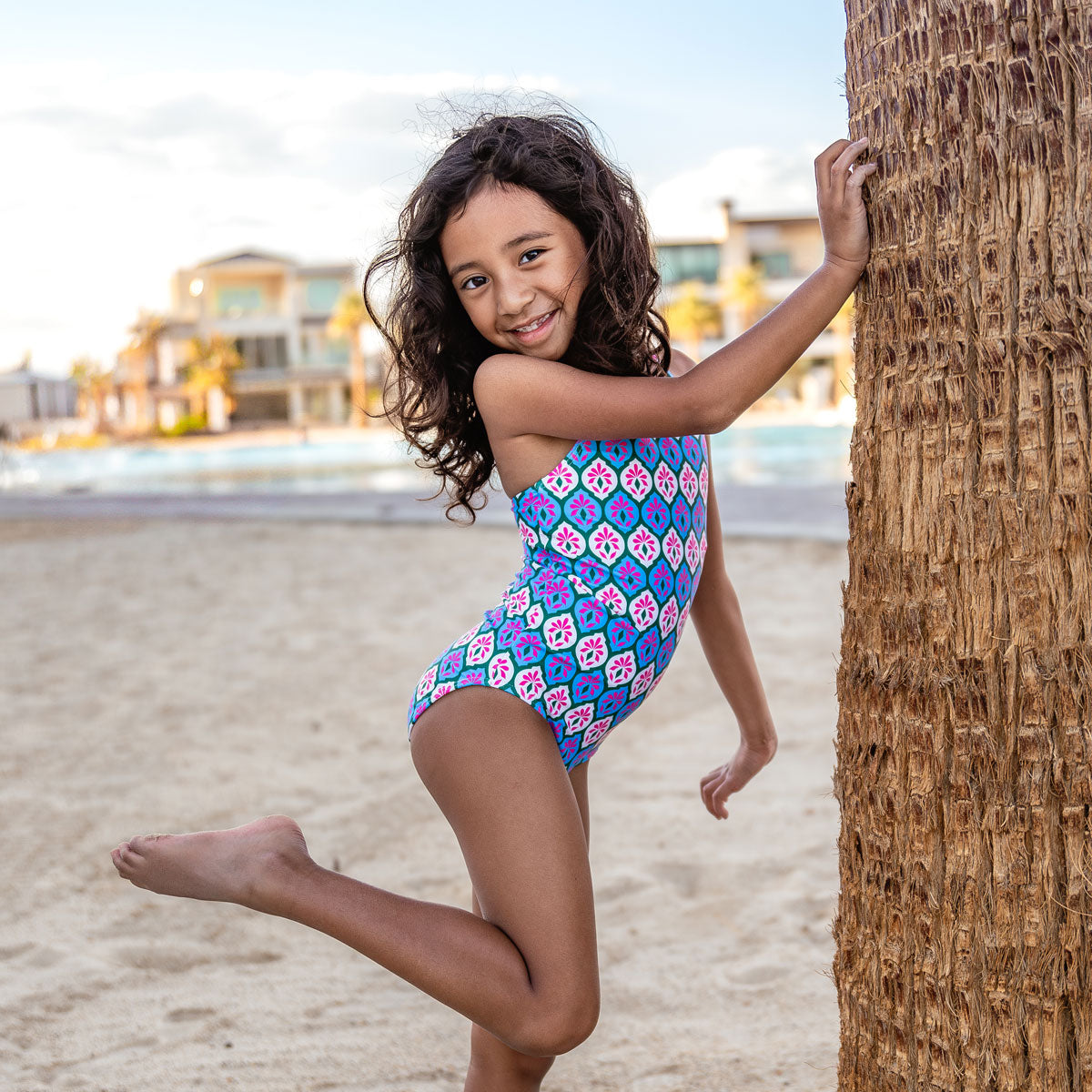 High Neck One Piece Swimsuit for Girls - UPF 50+ Sun Protection, Adjustable Straps & Quick Dry Fabric - Perfect for Beach, Pool & Summer Vacations