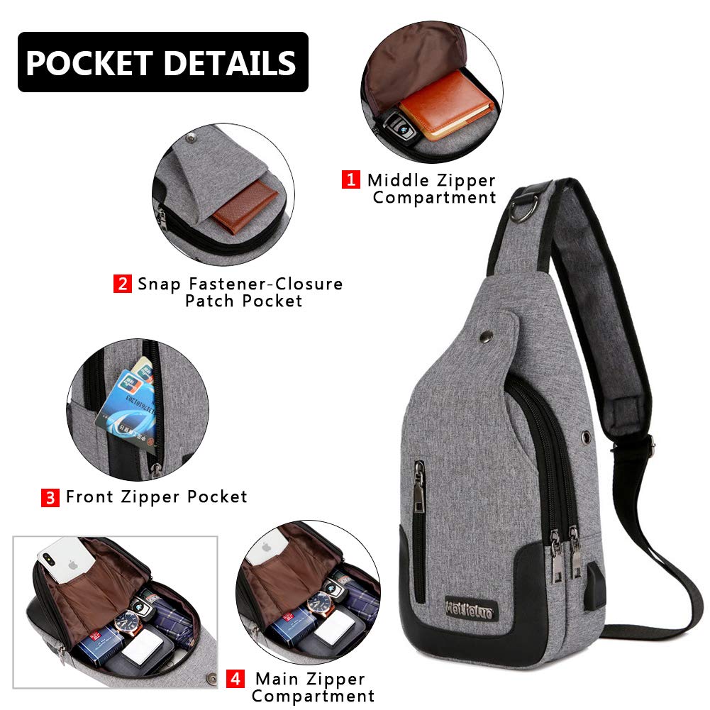 Lightweight Travel Gym Bike Sling Bag - Water-Resistant Shoulder Backpack with USB Charging Port for Men & Women | Perfect for Cycling, Workouts, Commuting & Day Trips