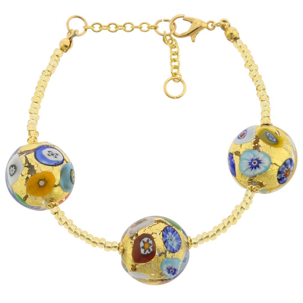 Venetian Murano Glass Royal Bracelet - Klimt Inspired Handmade Jewelry for Women, Elegant Gift for Anniversary & Special Occasions