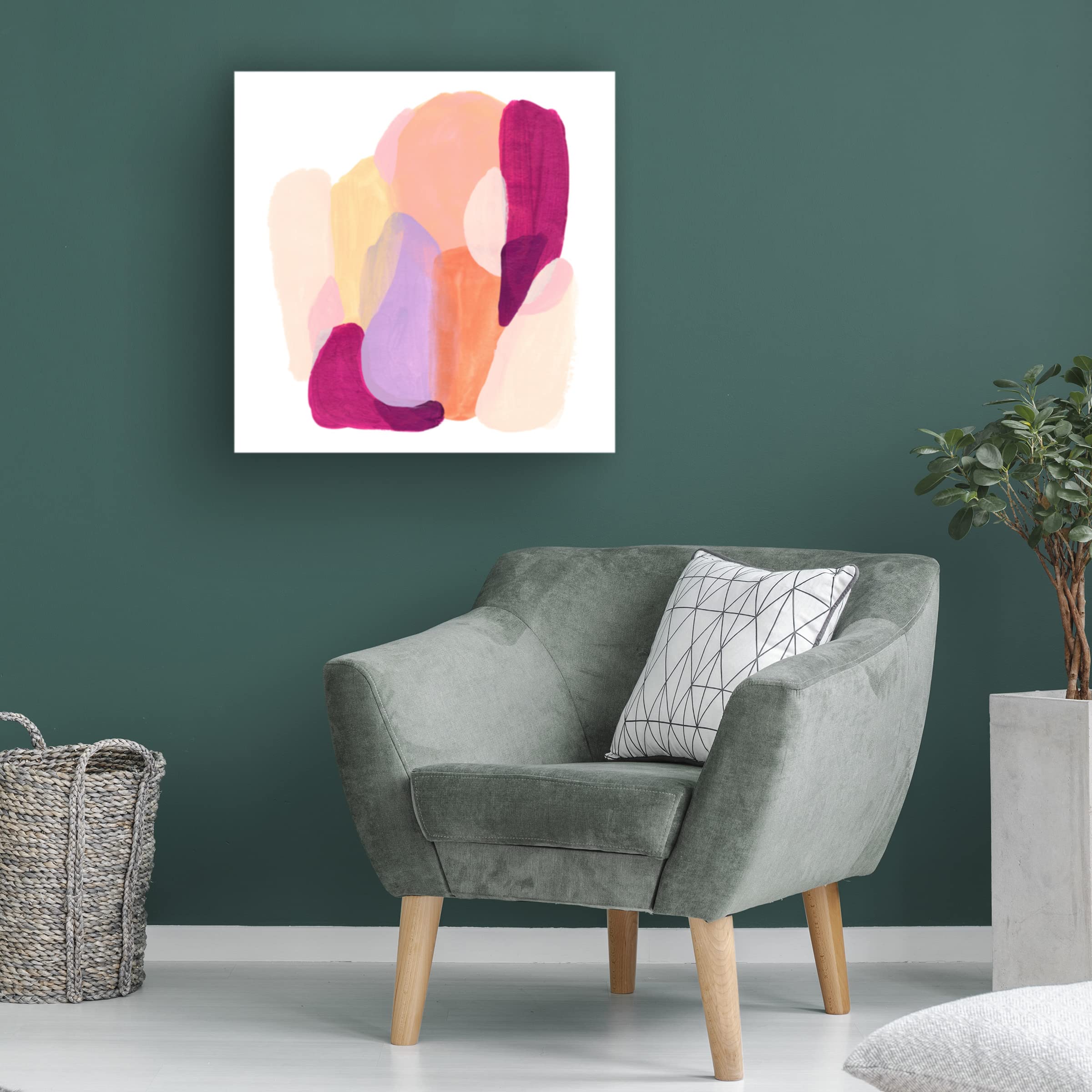 Trademark Fine Art 'Piquant Forms I' Canvas Wall Art by June Erica Vess - Modern Abstract Painting for Living Room, Bedroom & Office Decor
