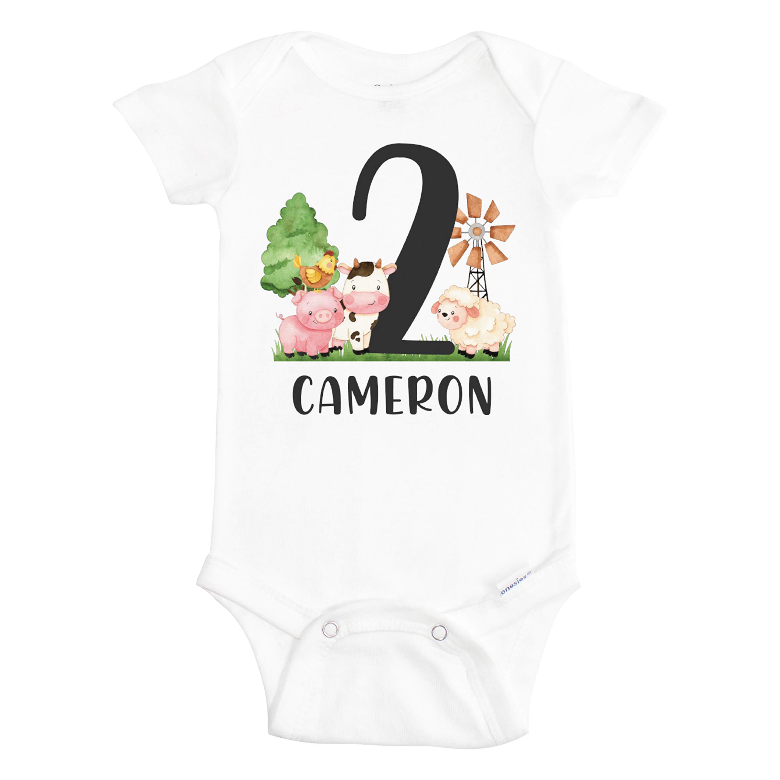 2nd Birthday Baby Onesie | Cute Farm Animal Bodysuit for Toddler's Second Birthday | Soft Cotton Baby Outfit for Birthday Party & Photo Shoots