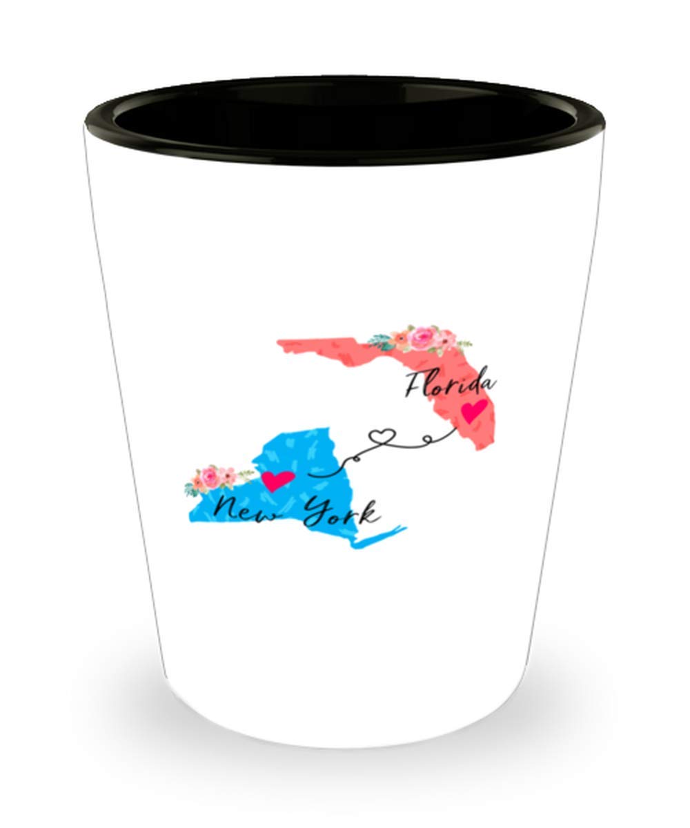 Unique Birthday Gifts for Friends & Couples - Florida & New York Themed Shot Glasses - Thoughtful Christmas & Holiday Presents from Family - Perfect for Parties, Home Bars & Collectors