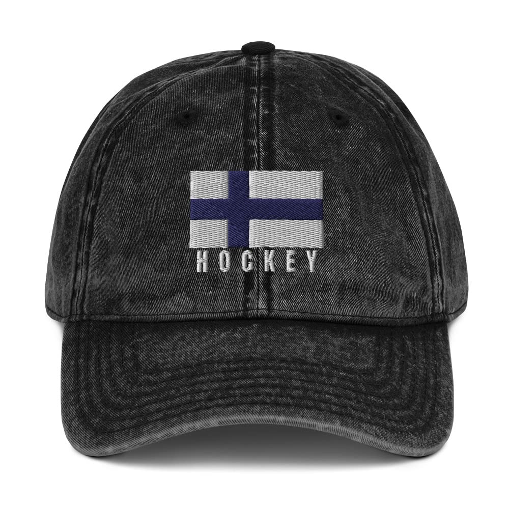 Vintage Finland Hockey Hat - Fun Design Winter Cap for Men & Women - Perfect for Hockey Games, Outdoor Sports & Casual Wear
