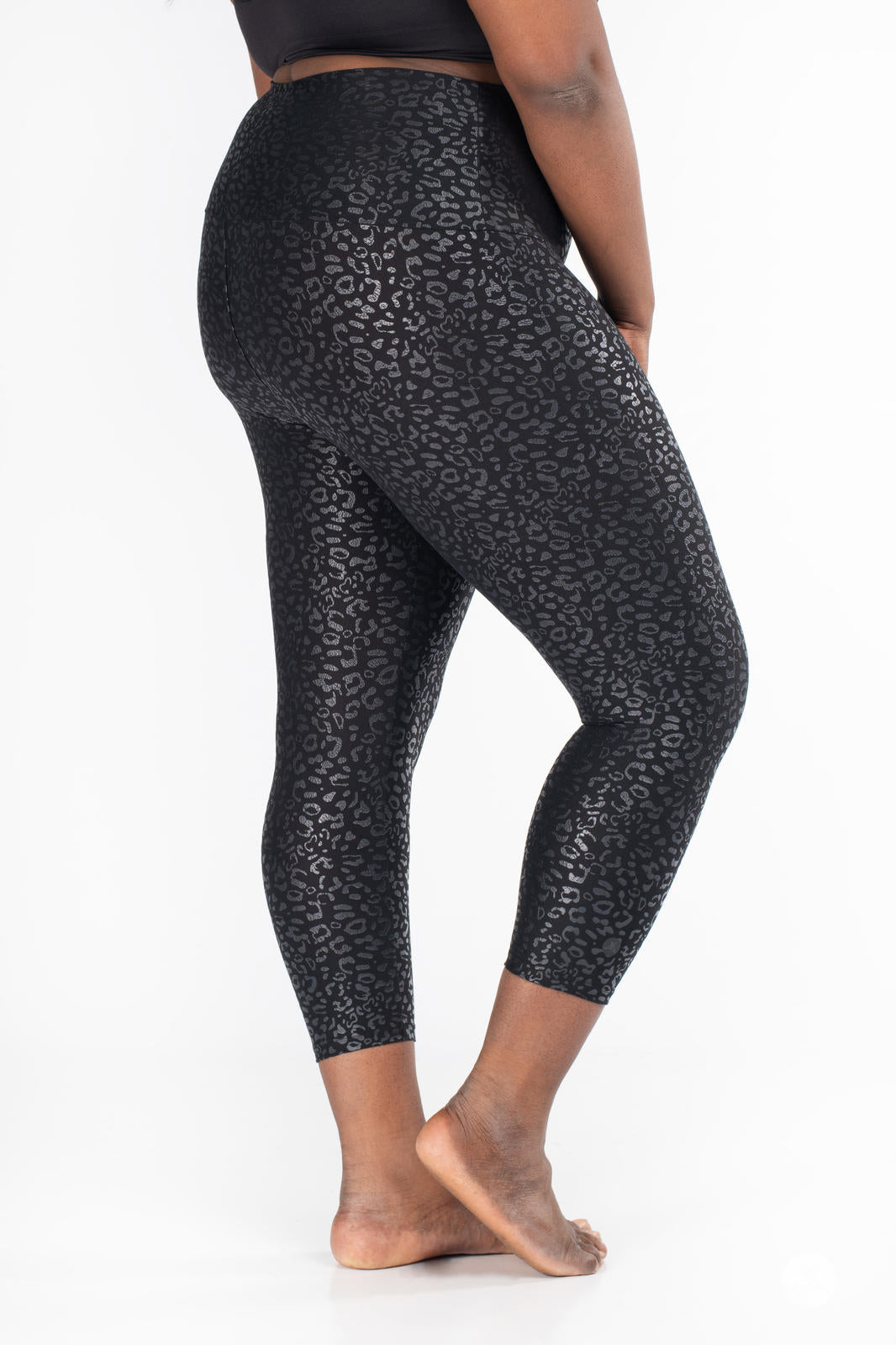Onyx High Waist Wide Band Yoga Crops - Stretchy Workout Leggings for Women, Perfect for Yoga, Gym & Lounge Wear