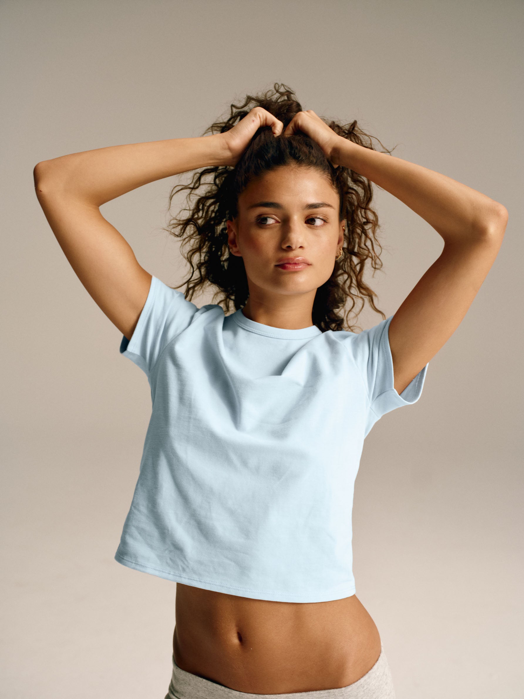 Classic Short Sleeve T-Shirt - Soft Cotton Crew Neck Tee in Powder Blue | Casual Wear, Everyday Outfit & Summer Essential